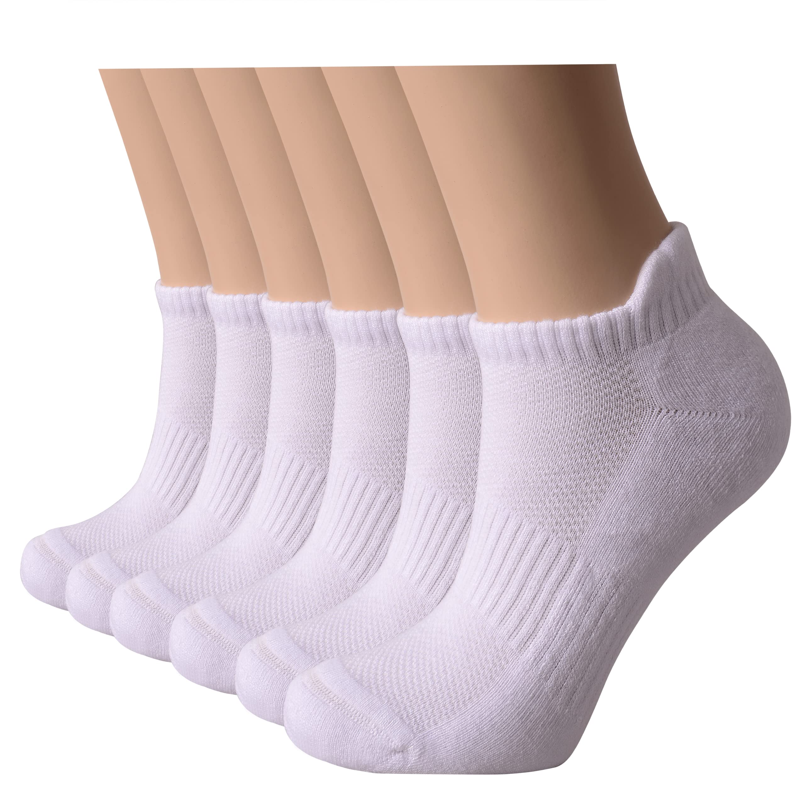 VRD Womens Ankle Socks, Bamboo Rayon 6-Pairs Athletic Running Low Cut Socks With Tab