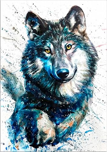 Miniatura 3 de 7Dots Art. Animales salvajes. Impresión artística de acuarela, póster de 8 x 12 pulgadas (A4) en papel grueso de acuarela para sala de estar,