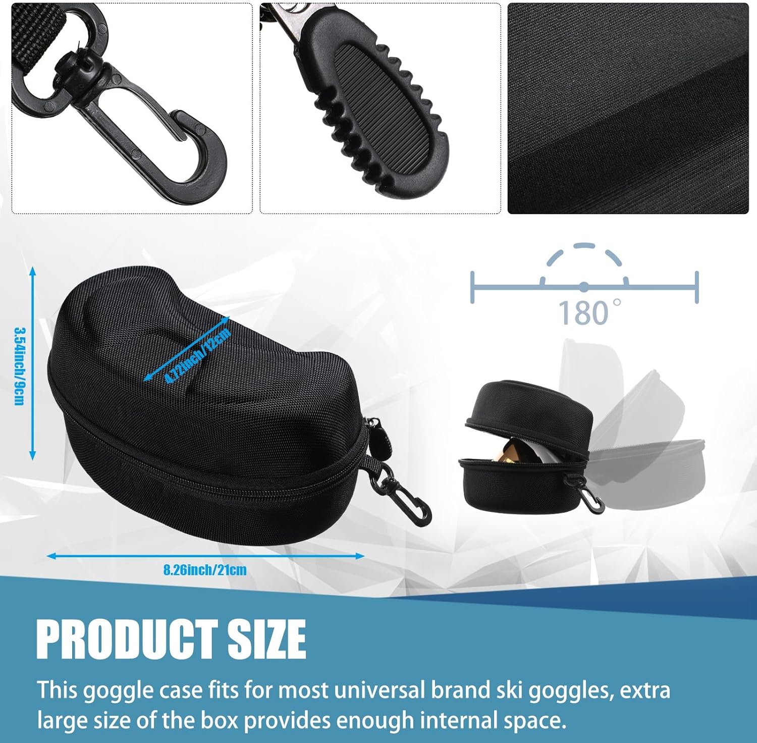 Hoteam Snow Goggles Case, Ski Goggles Case Sports Glasses Storage Holder Box Hard EVA for Snow Sport