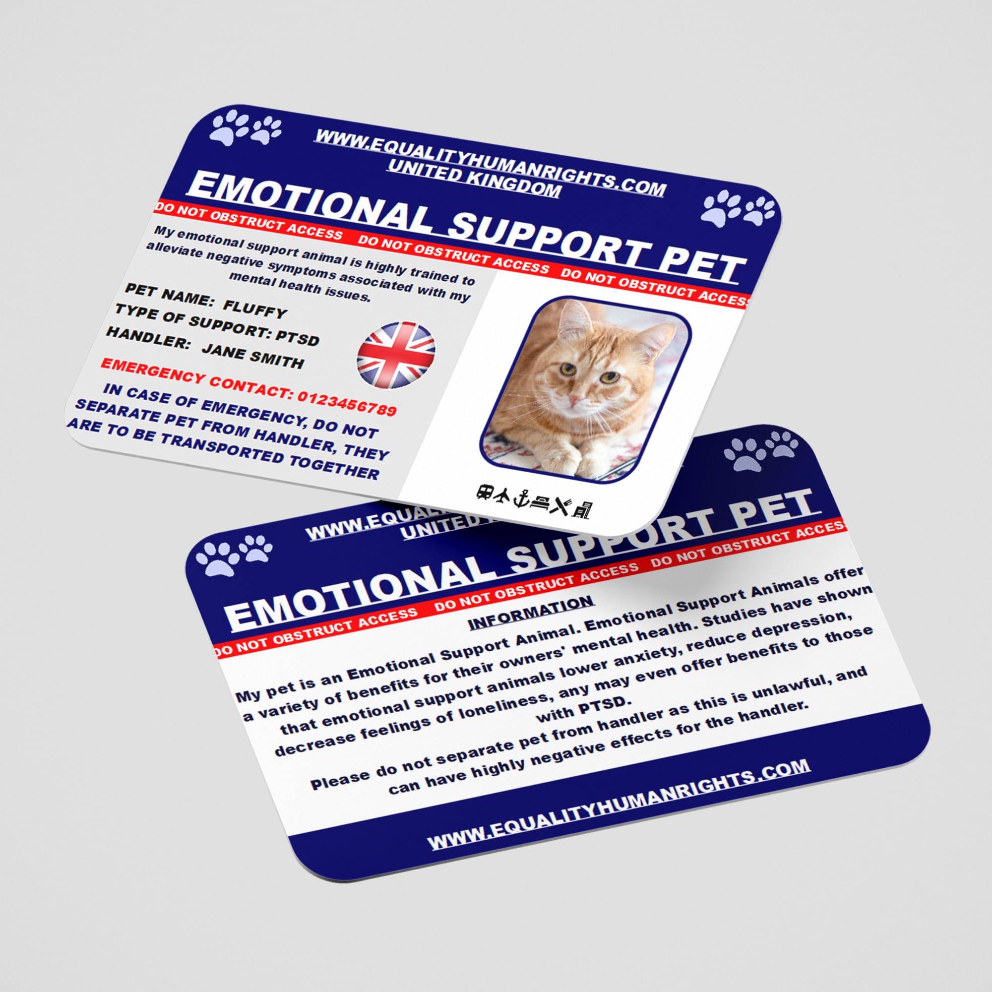 Emotional Support Pet ID Card with Lanyard and Cardholder
