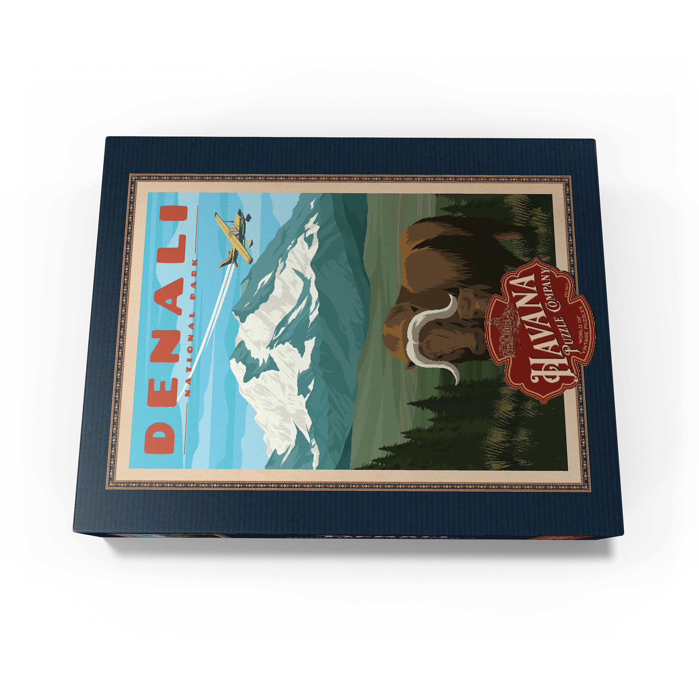 Denali National Park Alaska Art Deco Poster Jigsaw Puzzle - 500 Piece Premium Puzzle For Adults