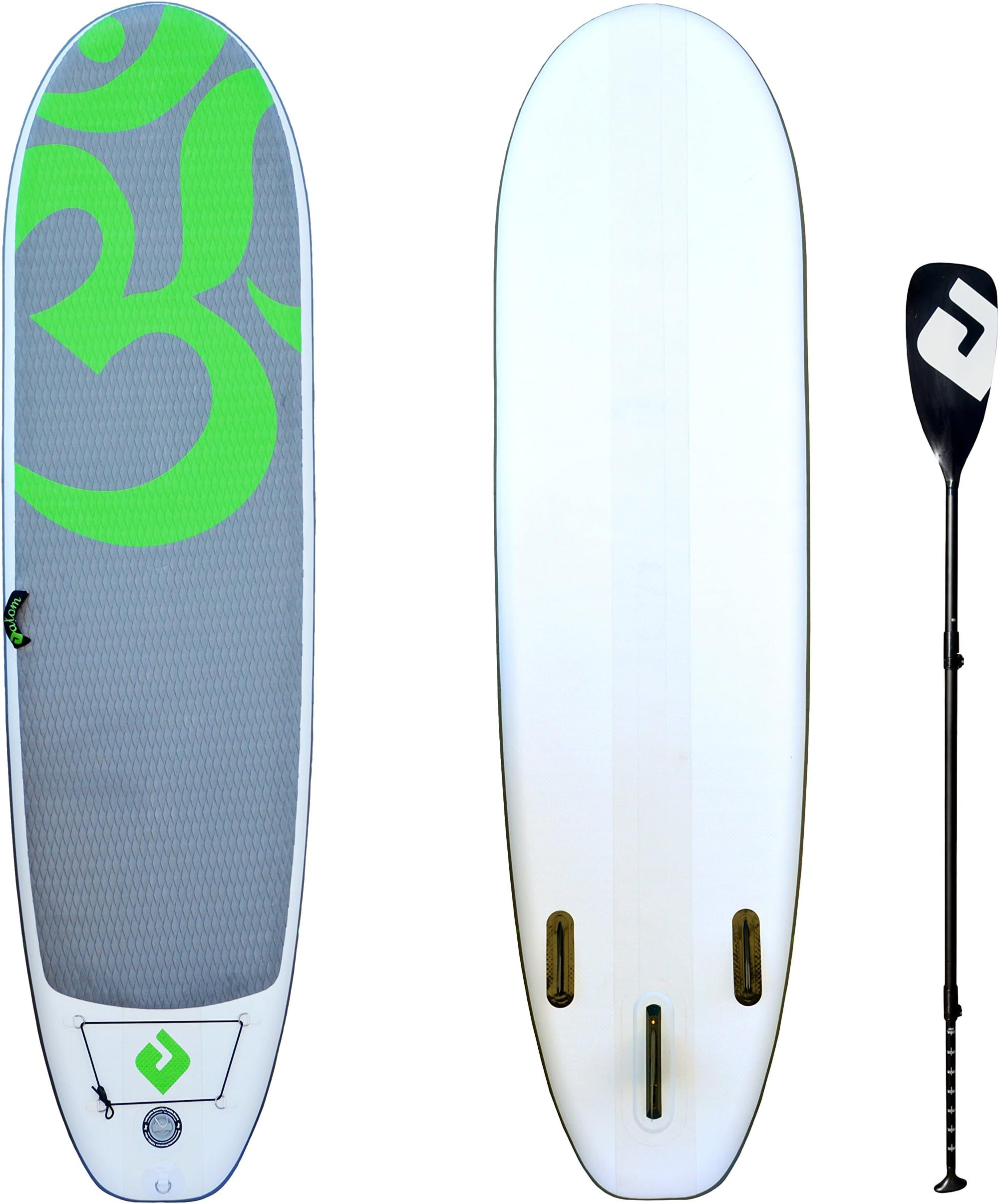 Atom Surf Atom Inflatable Stand Up Paddle Board (SUP) Package - 10' x 33" x 6" - Yoga - Green