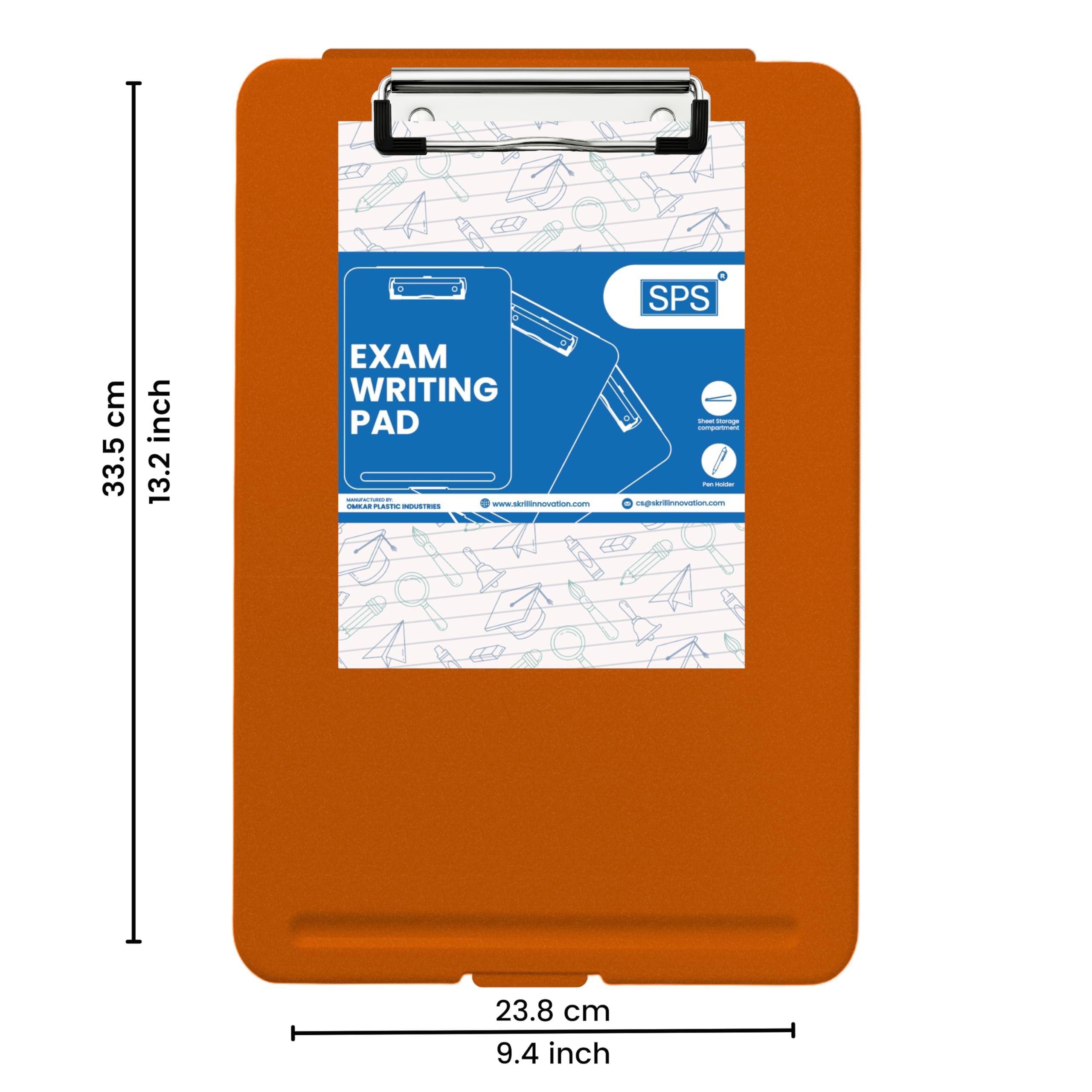 SPS Exampad - Portablocco in plastica formato A4, con portapenne, ideale per scuola, ufficio, viaggi, perfetto per studenti e professionisti, scuola e ufficio
