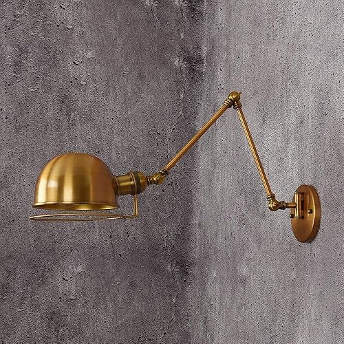 Miniatura 5 de Adjustable Swing Arm Wall Light Industrial Vintage Wrought Iron Sconce Telescopic Lighting Fixture for Loft Barn Cafe E26E27 Base(30 * 30cm)