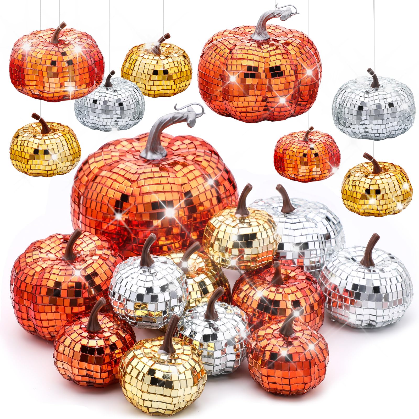 Lenwen 12 Pcs Disco Pumpkin