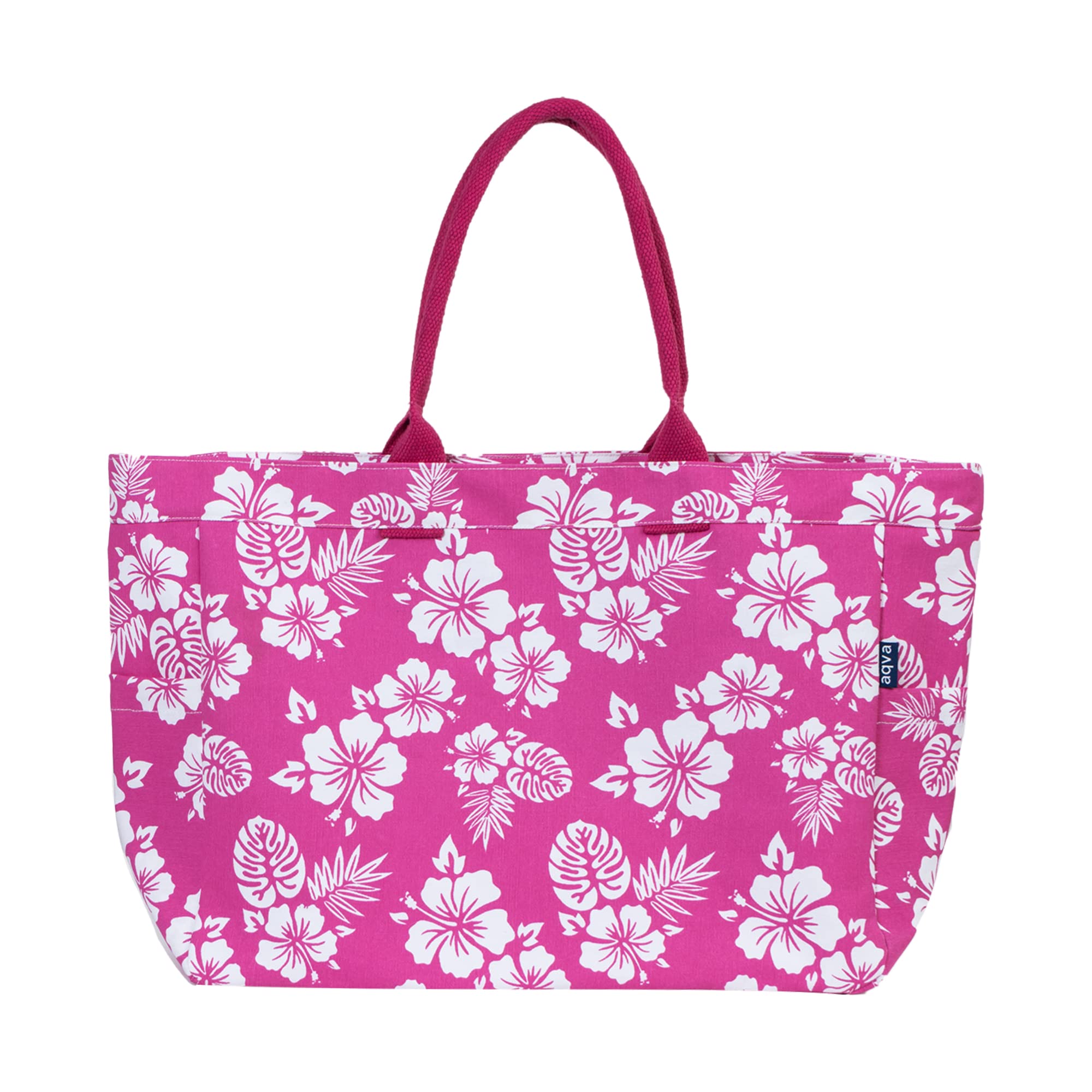 AQVA Stripe Printed Tote Bag for Women | Ladies Casual Handbag for Shopping, Travel with Top & inner Zip Pocket | Versatile Trendy Handbag for College Girls (Jardin Hot Pink)