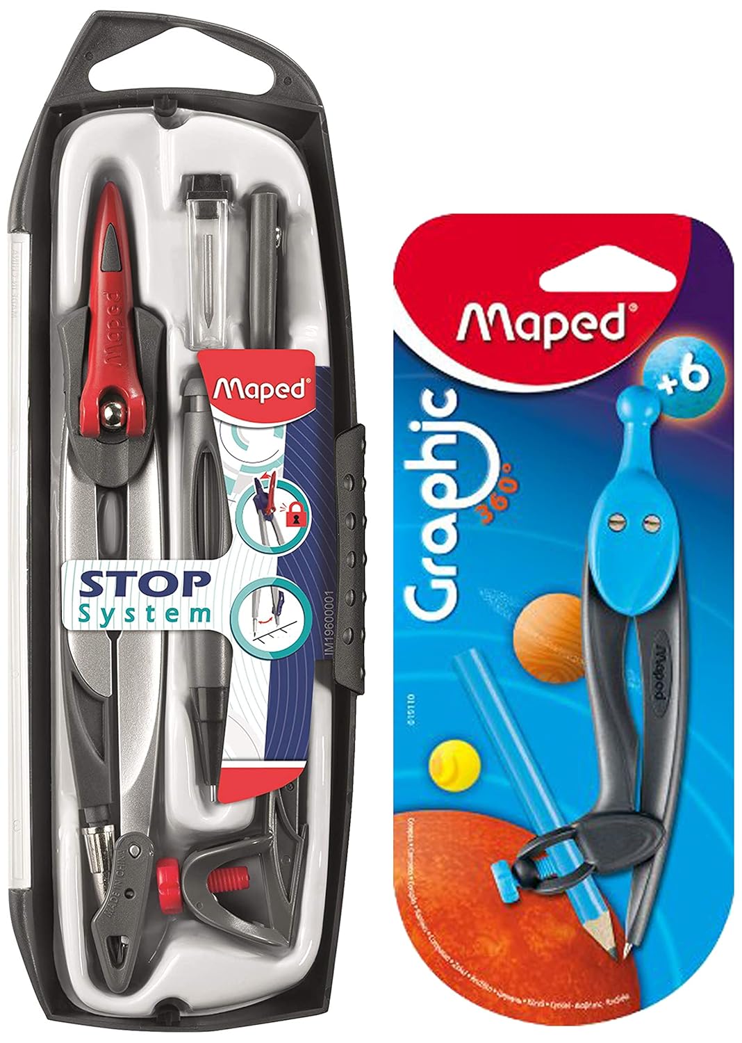 Maped Stop System Compass Set Pack of 5 & Maped Graphic 360° with