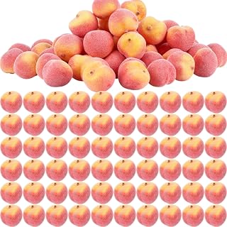 AceOrbit 60 Pcs Mini Artificial Peach Decorations Foam Peach Lifelike