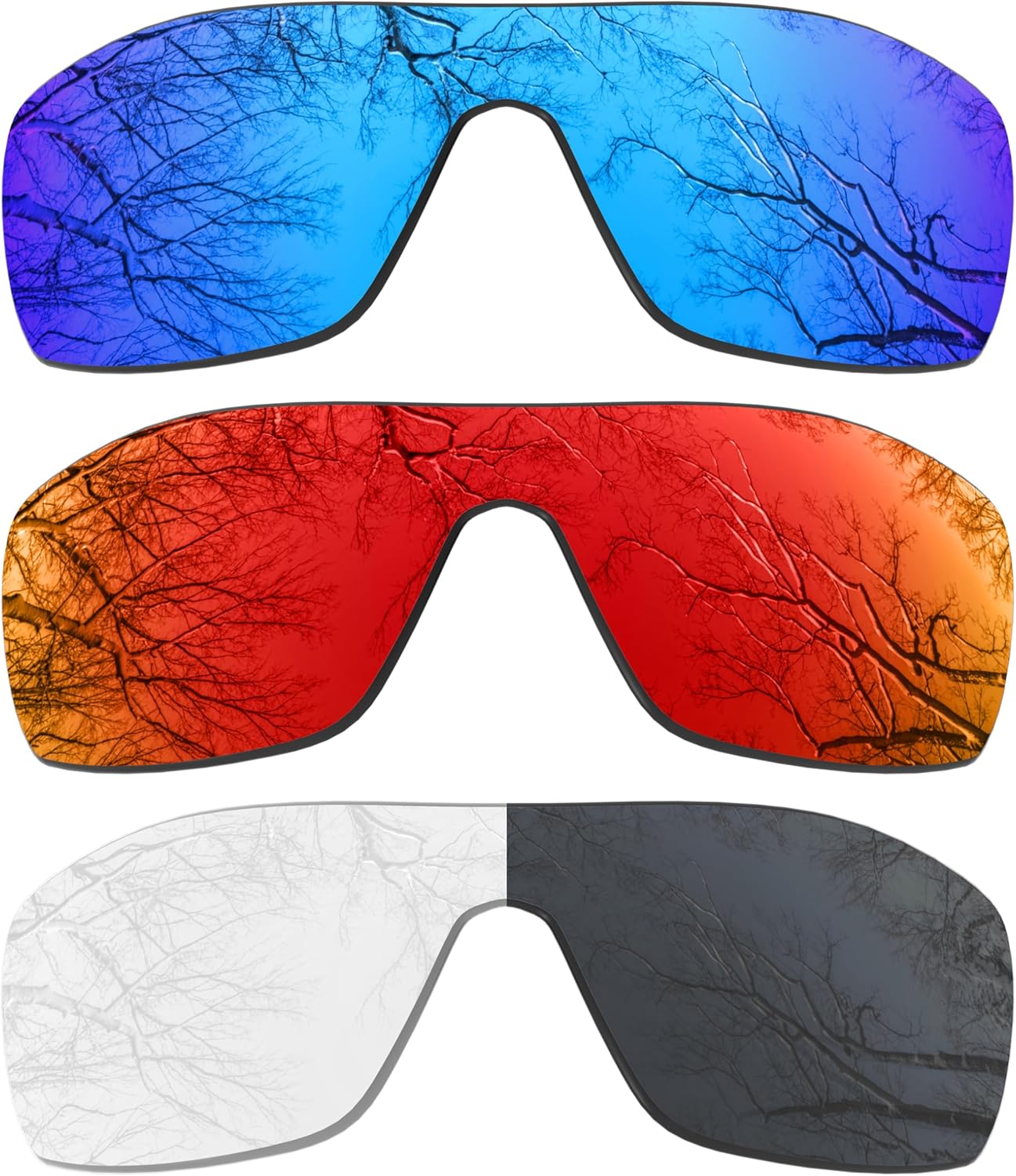 Set of 3 Polarized Replacement Lenses for Oakley Dart Sunglasses