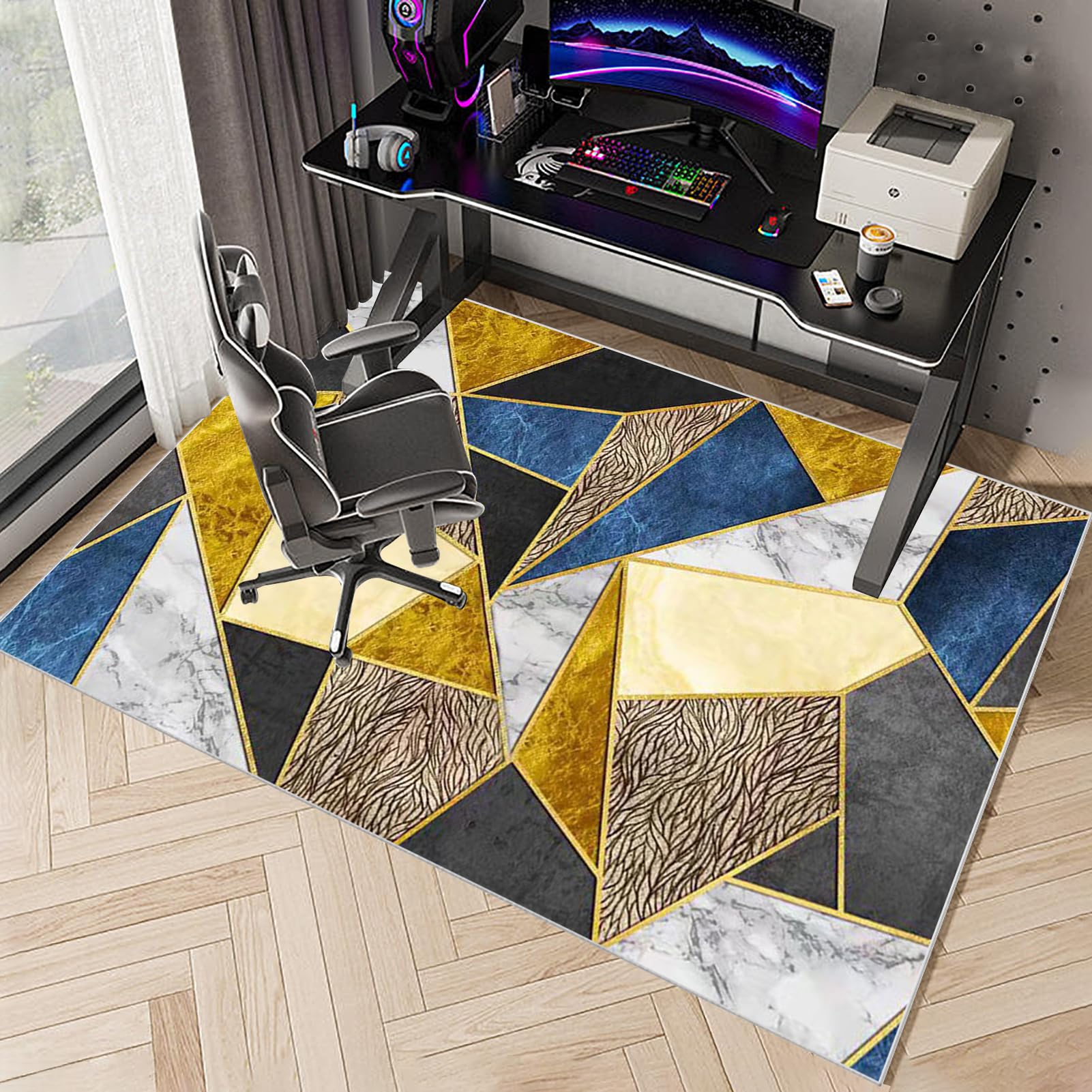 Tappetino Salvapavimento Antiscivolo, Tappeto per Sedia Ufficio per per Pavimenti in Legno Duro, Tappeto Gaming pavimento, Tappetini di Protezione per Pavimento per Parquet e Laminato 80 x 120 cm