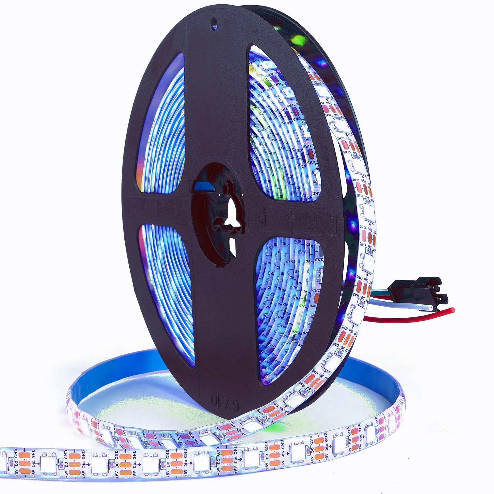 Photo 1 of WS2812b LED Strip,16.4ft Individually Addressible FCB LED Lights, 300 Pixel Digital Programmable LED Strip Lights with Chase Effect,