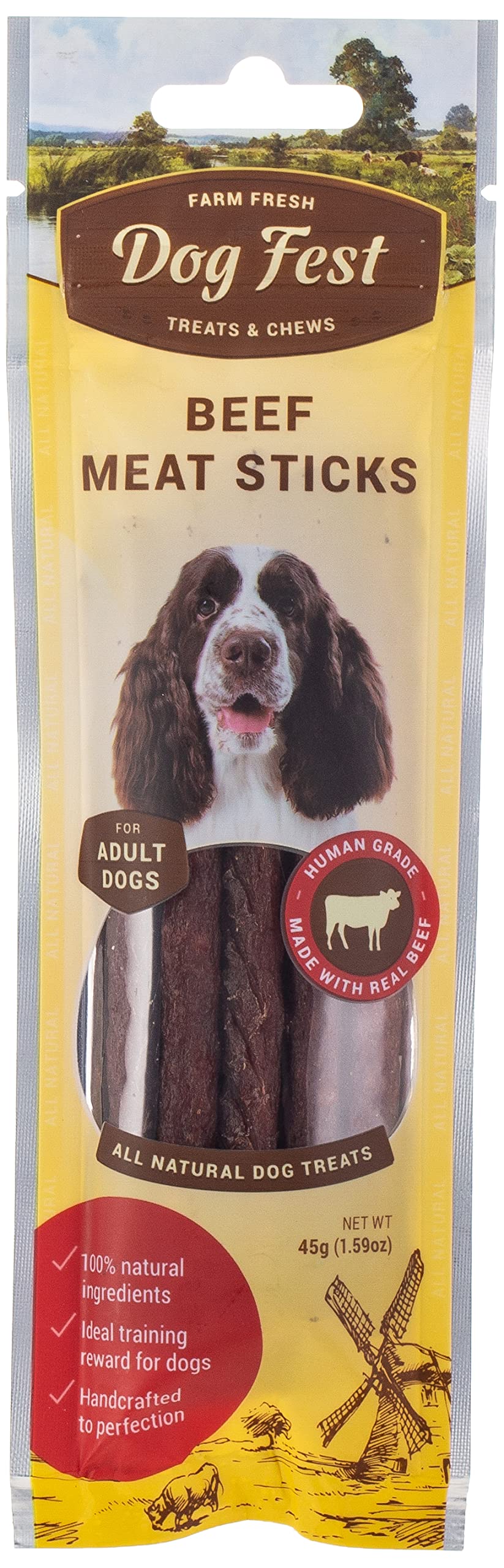 Beef Meat Sticks for Adult Dogs,Dog Treats - 45g -1.59oz