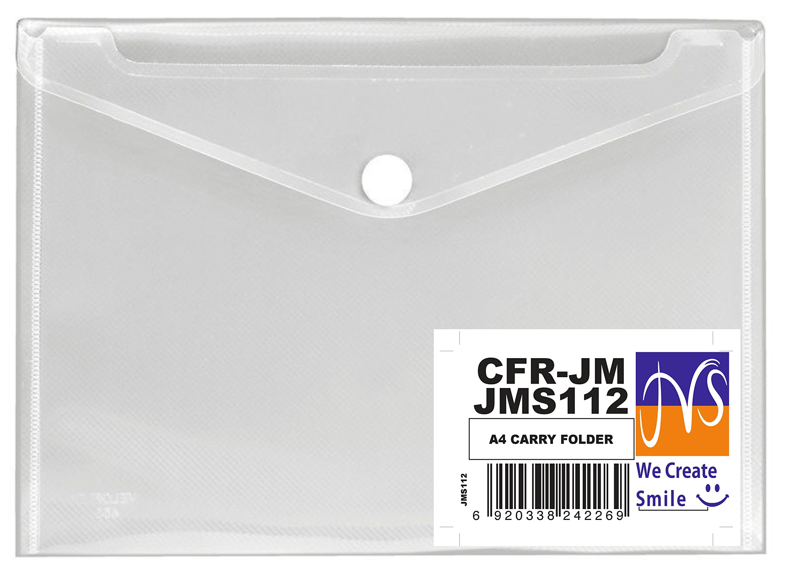 JMS® Plastic Wallets Folders - A4 Folders Document Folder Popper Wallet with Button for Document Storage-JMS112 (Pack of 500)