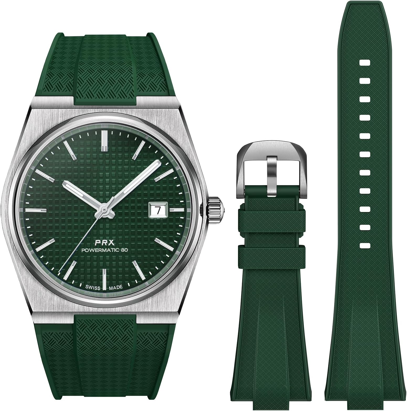 Strap for Tissot PRX Watch,Soft Liquid State Silicone Band for Tissot PRX Powermatic 80,12mm Men Women Replacement Bands for Tissot PRX Series Watch 40mm