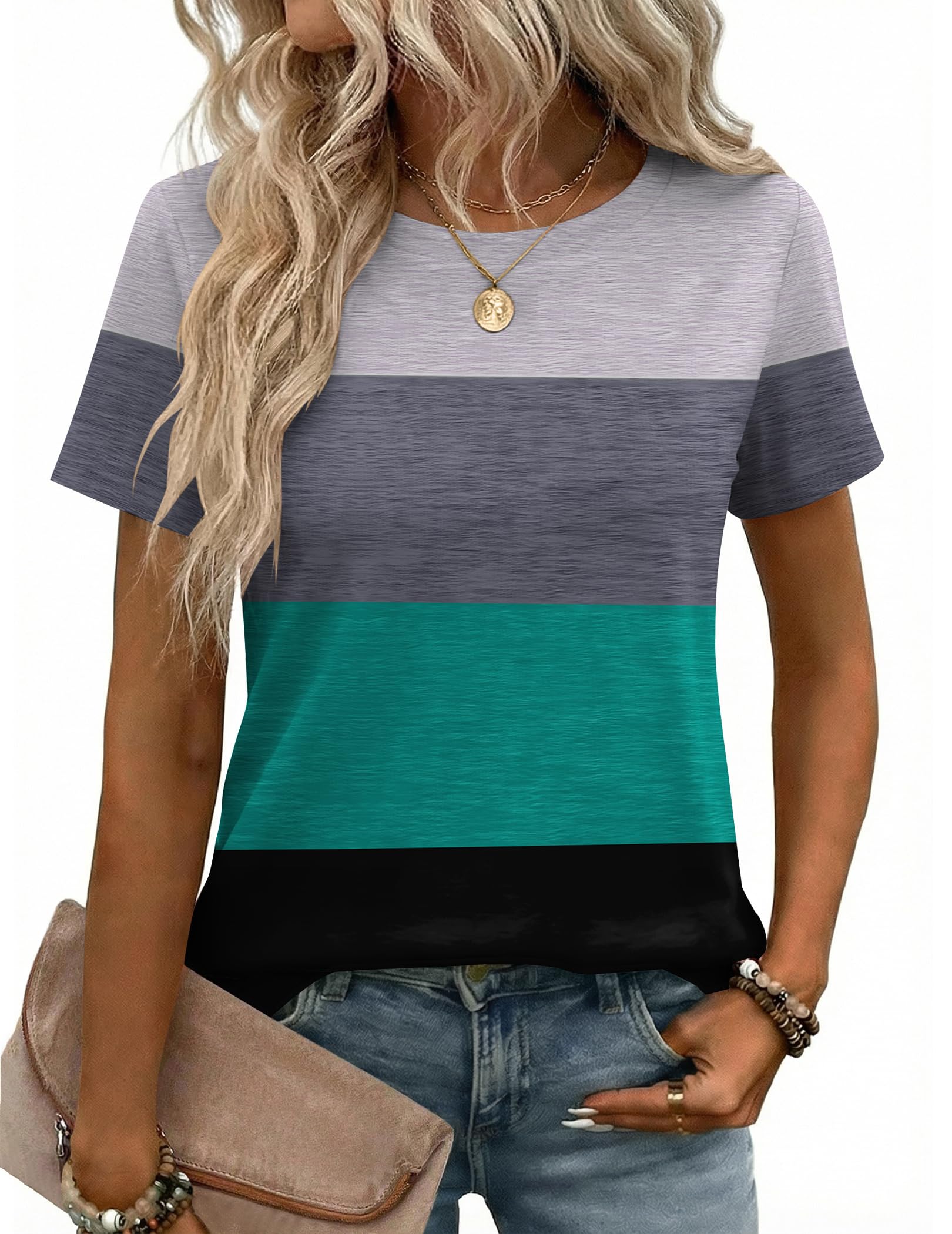 Zeagoo Womens Tshirt Short Sleeve Summer Tops Crewneck Casual Basic...