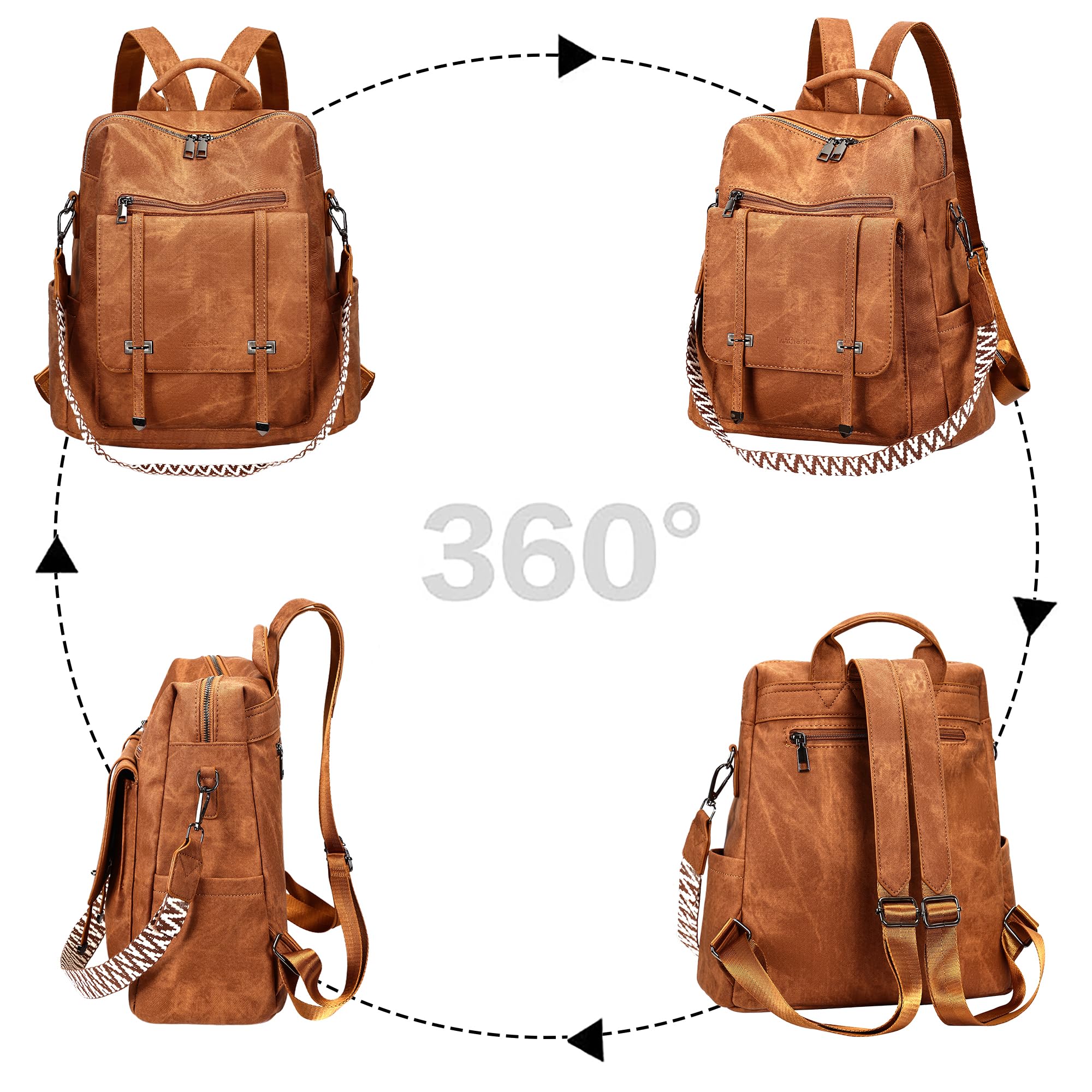Leathario Zaino Donna in Pelle Vegana Impermeabile Antifurto,Borsa Elegante 3-in-1,Zaino da Lavoro, Viaggio e Uso Quotidiano