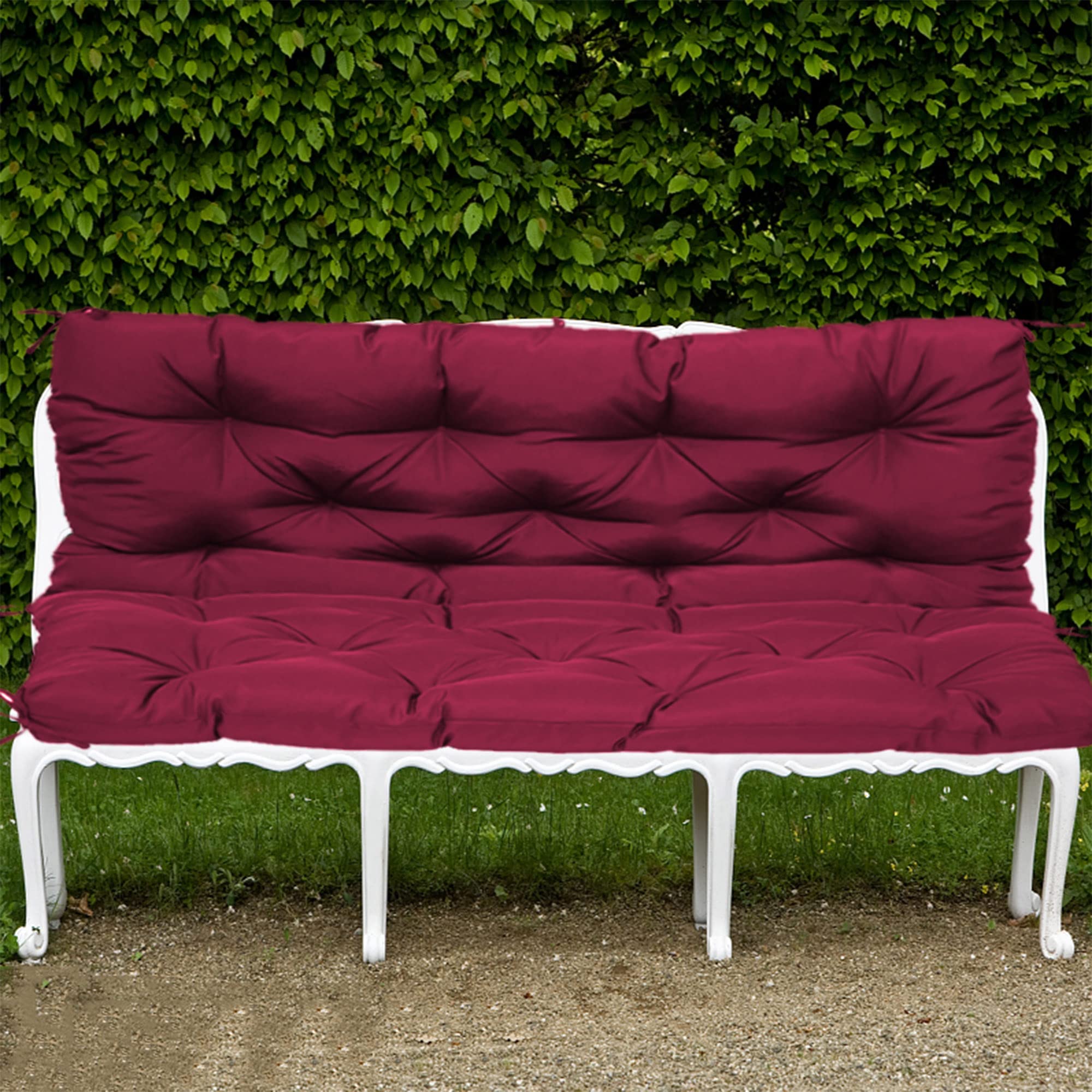 Coussin de banc imperméable rouge 120x100 cm avec dossier pour balancelle