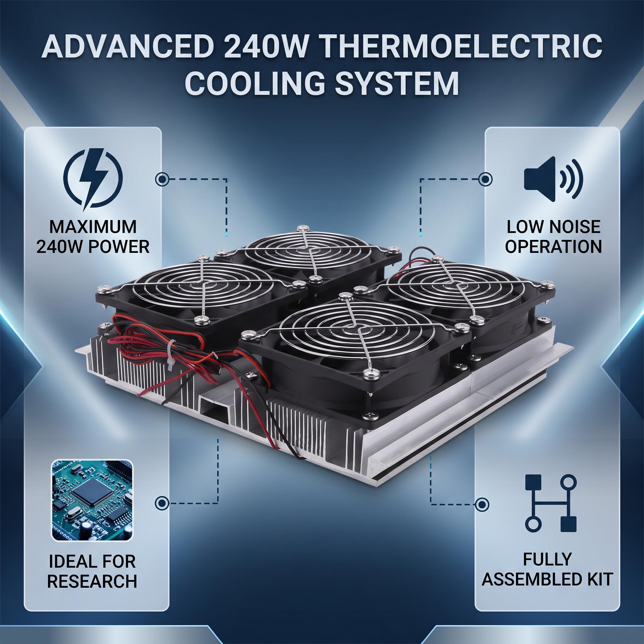 Refrigerador termoeléctrico de placa fría Peltier semiconductor alto rendimiento 240W con ventilador negro
