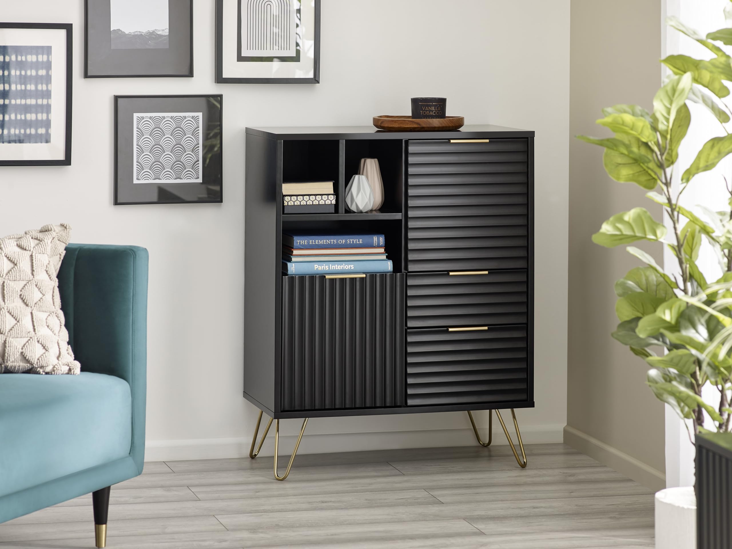 Julian Bowen Murano 2 Door 2 Drawer Sideboard - Matt Black