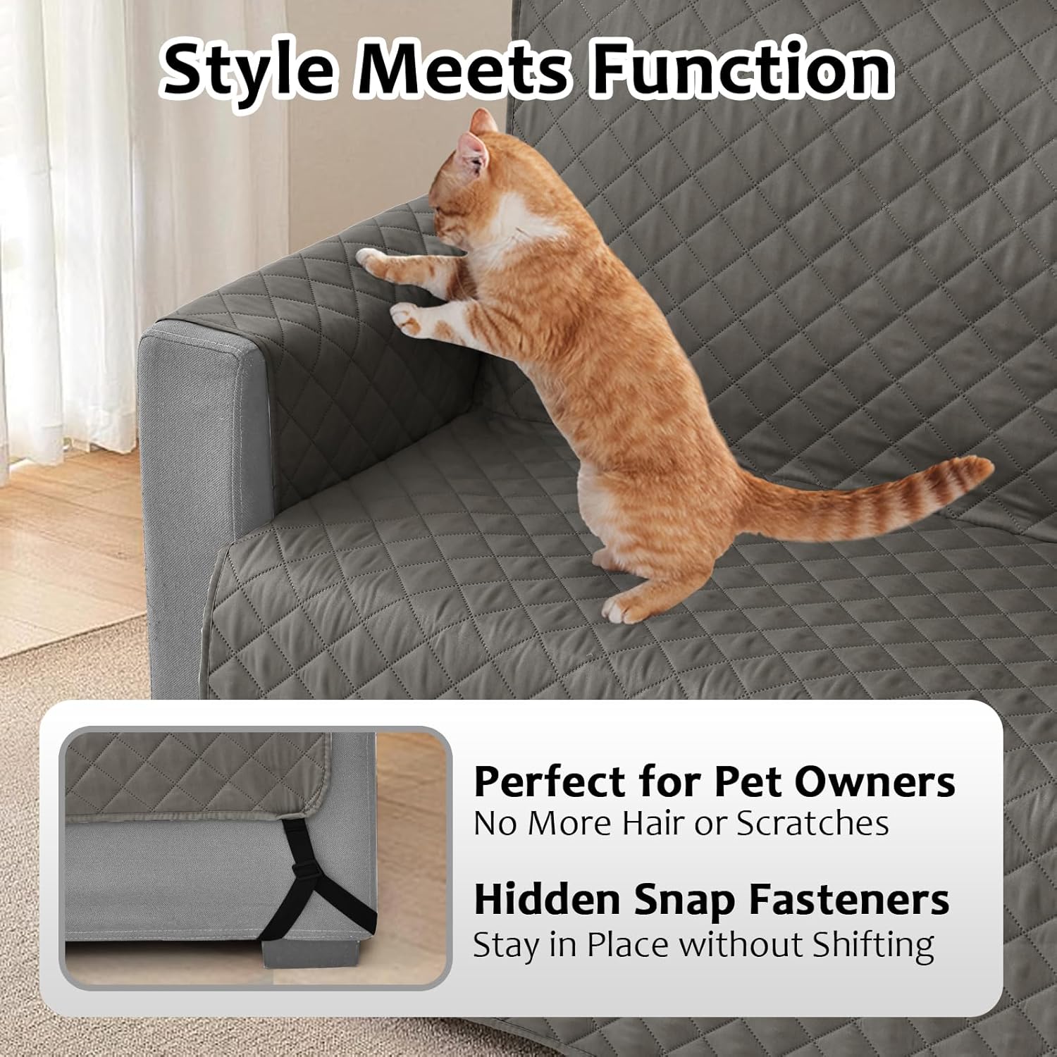 Waterproof Sectional Couch Covers L Shape Sectional Sofa Covers for Pets Washable Non-Slip 6PCS U Shaped Sofa Slipcovers Dog Couch Cover Corner Furniture Protector (XX-Large, Gray)