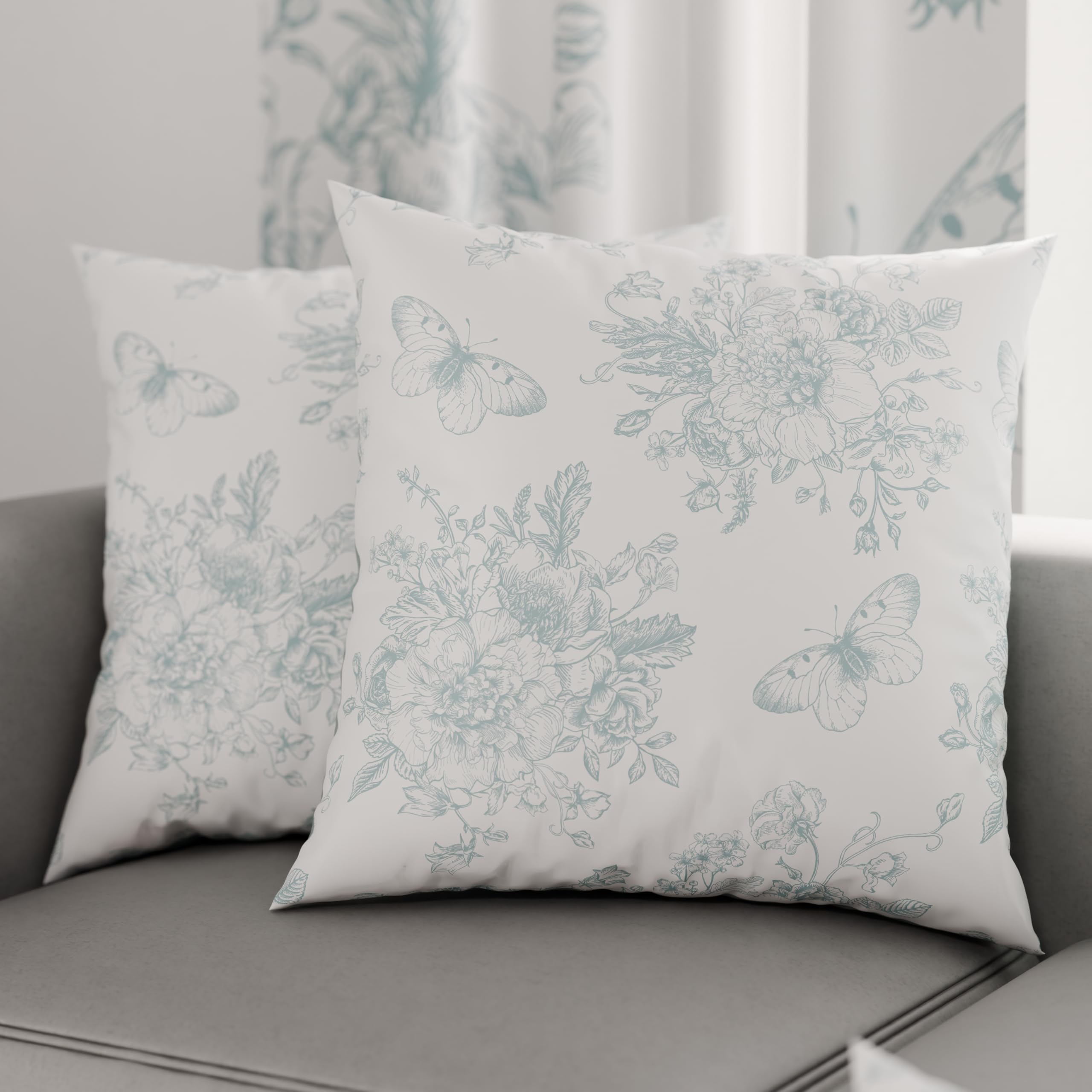 Taies d'oreiller 80x80 microfibre hypoallergénique motif floral paquet de 2