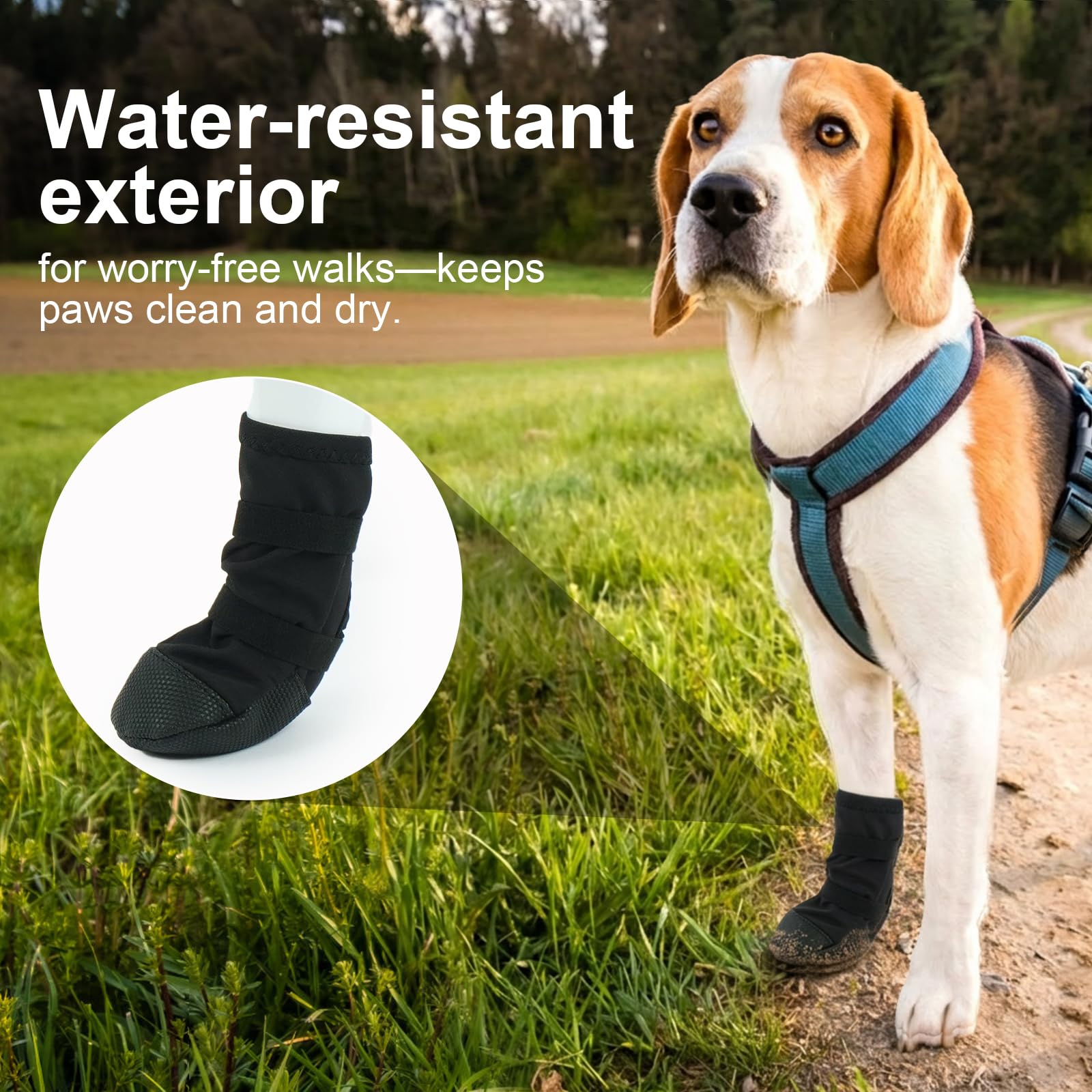 Dog Boot for Paw Wound Recovery, Anti-Slip Dog Injured Paw Protector, Shoe for Medium Large Dogs, Adjustable Dog Bootie Outdoor to Keep Paw Dry and Clean, Prevent Licking, Dirt and Mud, XL - 5