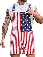 Vista 1 de OeyFnbmO Festival Bib Overalls for Men Shorts Jumpsuit Adjustable Straps Coveralls with Zipper