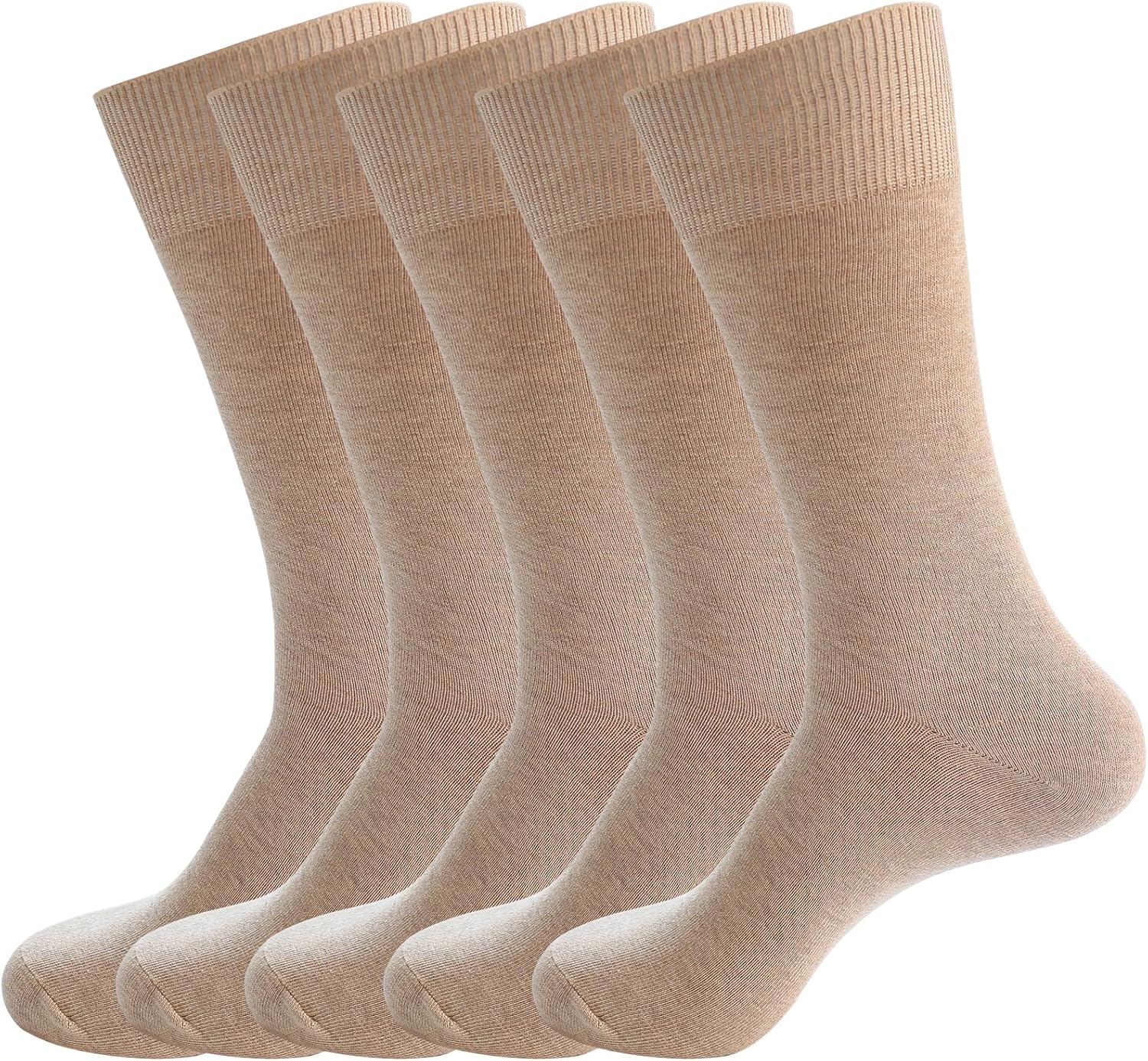 Men's Dress Socks 5 Pairs Mens Cotton Calf Business Formal Socks Soft Breathable Athletic Long Crew Casual Socks