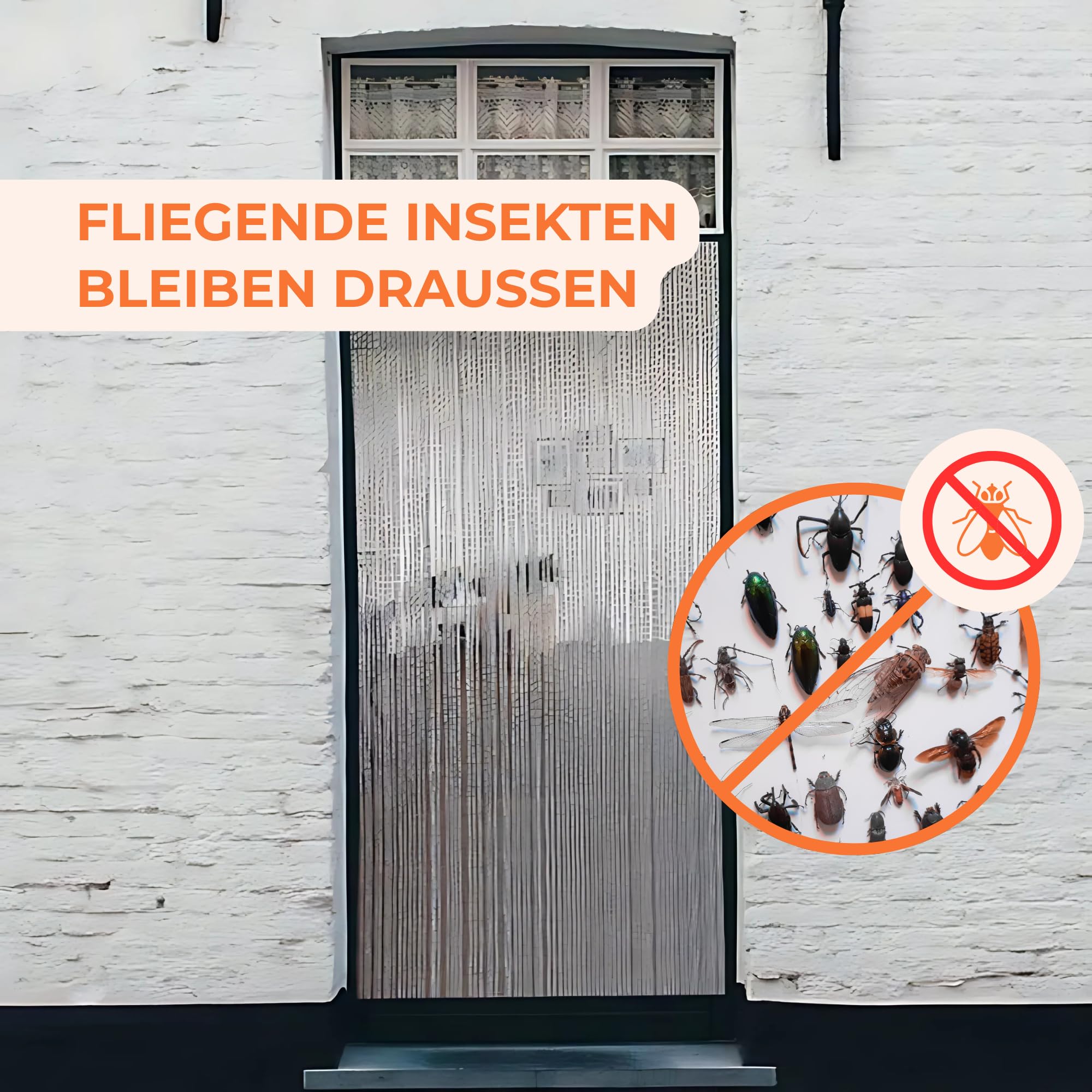 Trente Fliegenvorhang Orchidea - Verschiedene Größen und Farben, Balkontür Fliegengitter, Insektenschutz Luxe, Fliegenvorhang Schwarz 100 x 220 cm