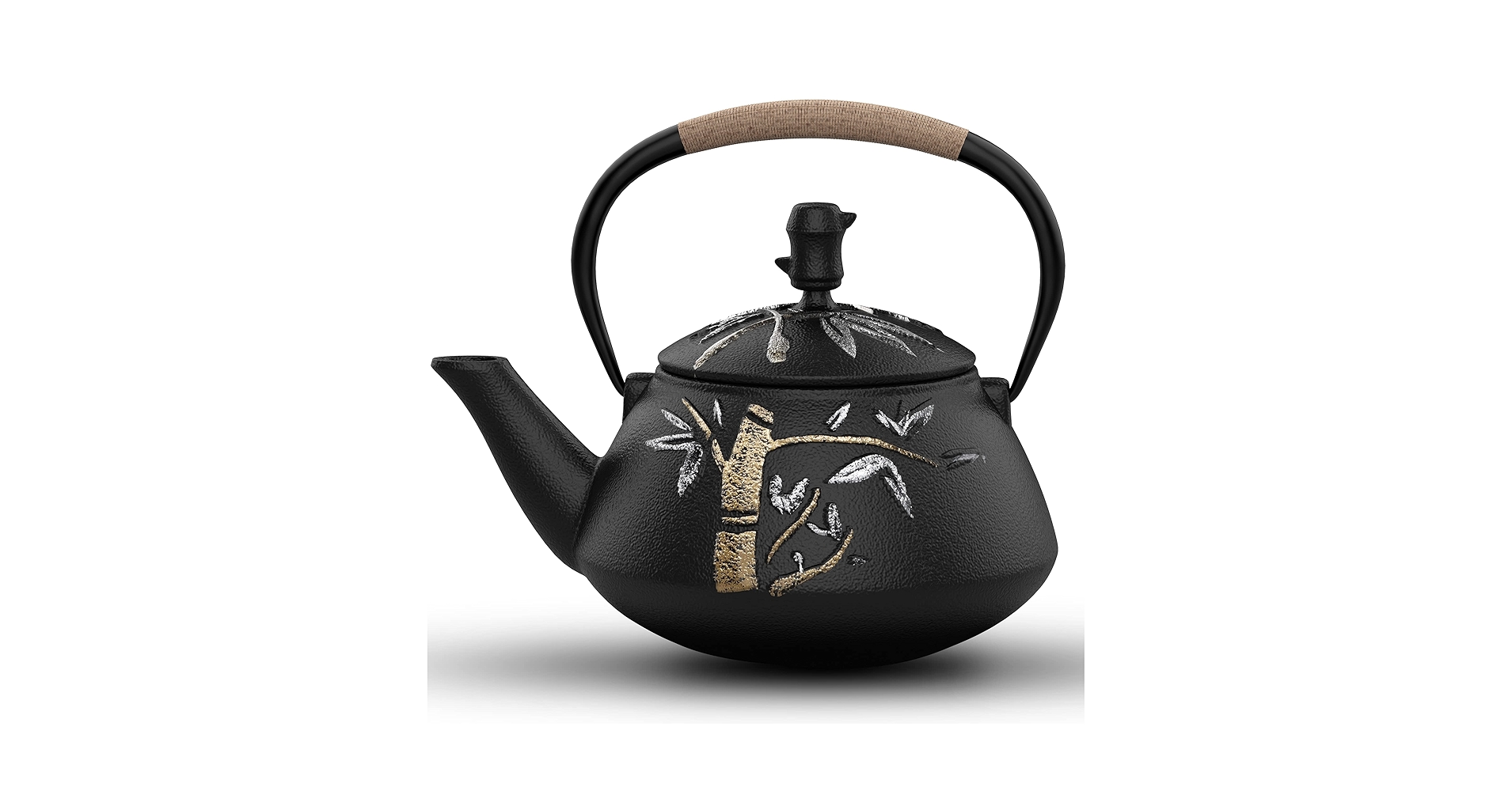 Amazon.com: 茶壺鑄鐵茶壺附不鏽鋼泡茶器日本茶壺適用於爐灶頂部