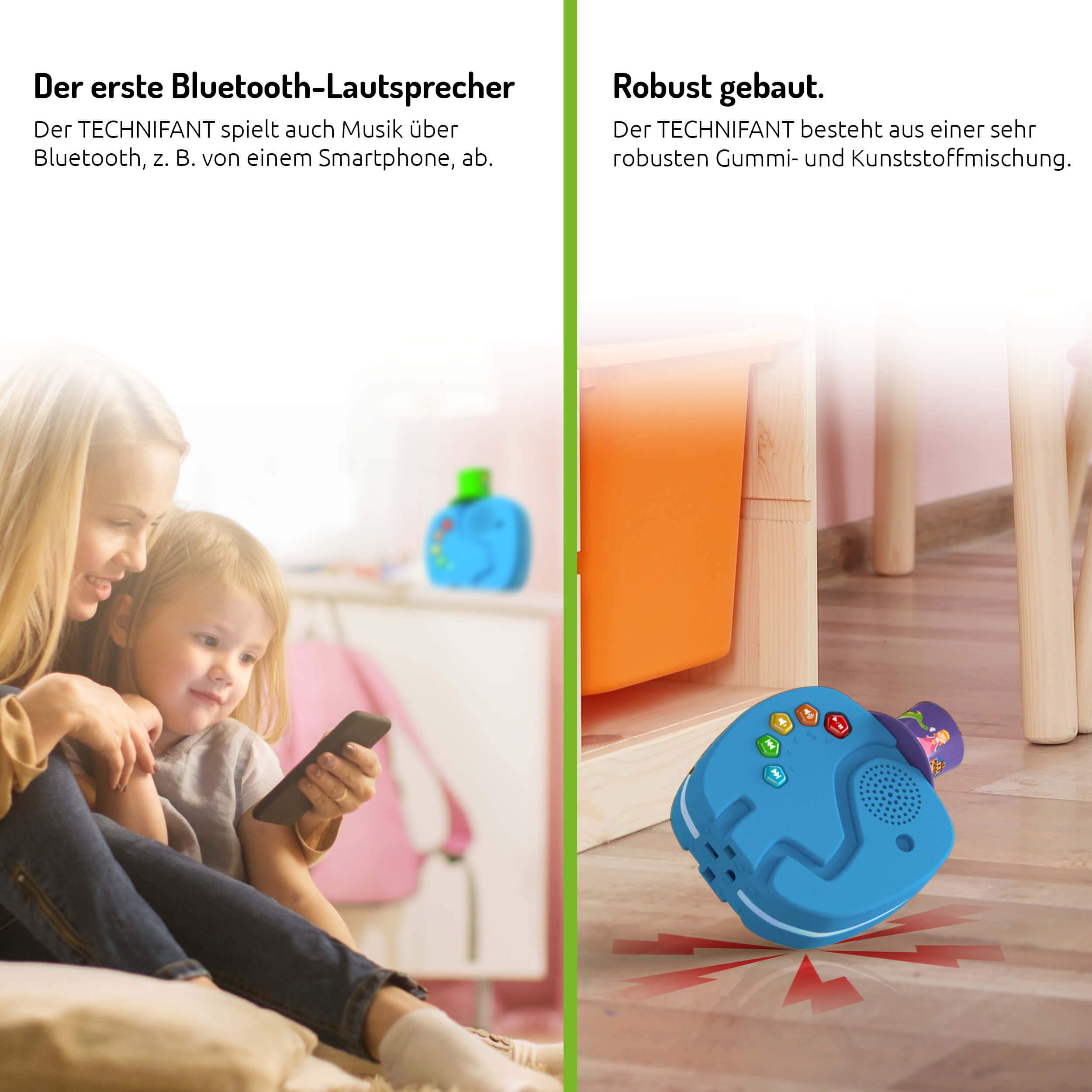 TechniSat TECHNIFANT - Audioplayer und Bluetooth-Lautsprecher für Kinder (inkl. Nachtlicht, mit MP3 bespielbarem Hütchen und leistungsstarkem Akku)
