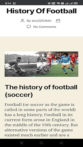 History Of Football