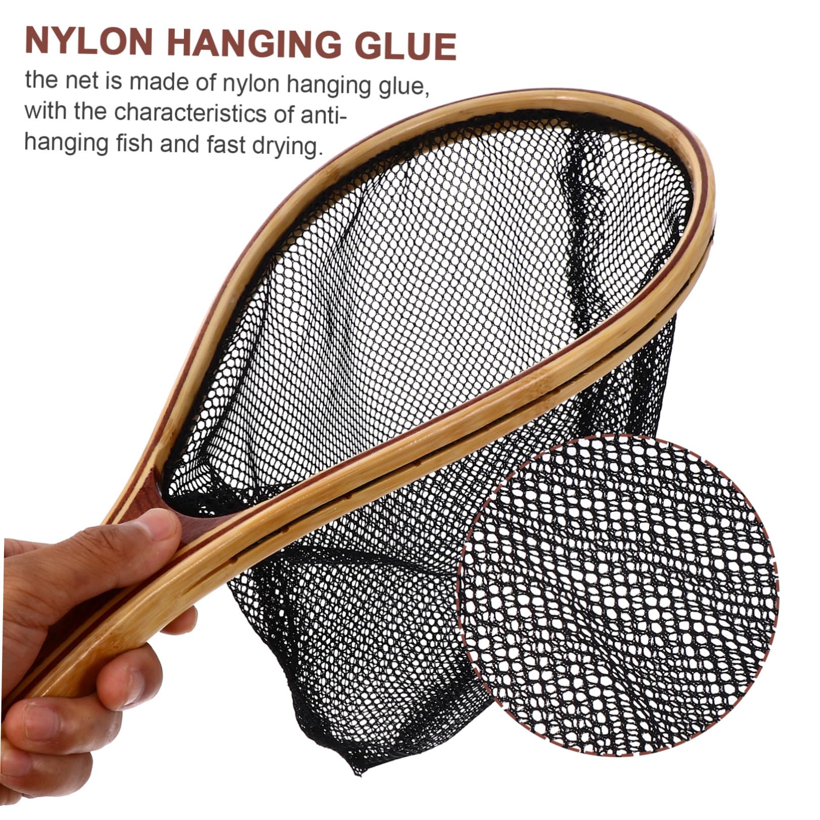 Toddmomy Épuisette Bambou Légère Et pour Filet Flottant pour Attraper Et Relâcher Les Poissons Extérieur