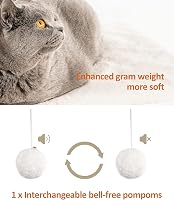 FourFurPets Greige turn pentru pisici din lemn, 68 cm înălțime, 6 stâlpi de zgâriat din sisal de 30 cm, platformă 56x40 cm, pernă detașabilă, pom-pom, ușor de curățat 5