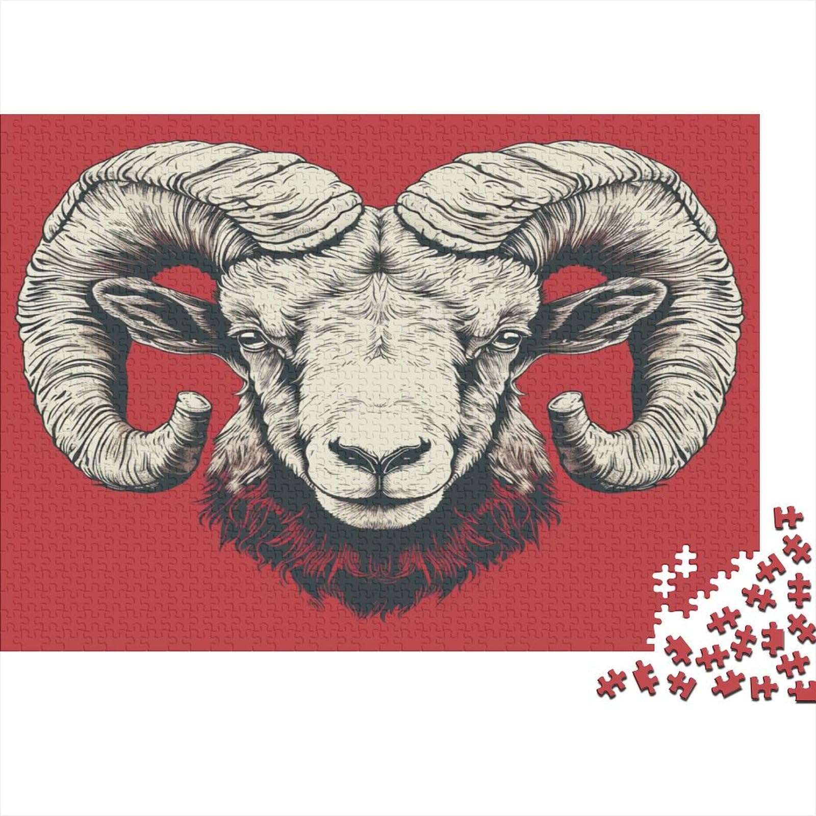 Goat Puzzle 1000 elementów, 1000 sztuk puzzli dla dorosłych, układanki 1000 elementów, puzzle dla dorosłych puzzle dla dzieci klasyczne puzzle 1000 sztuk (75 x 50 cm)
