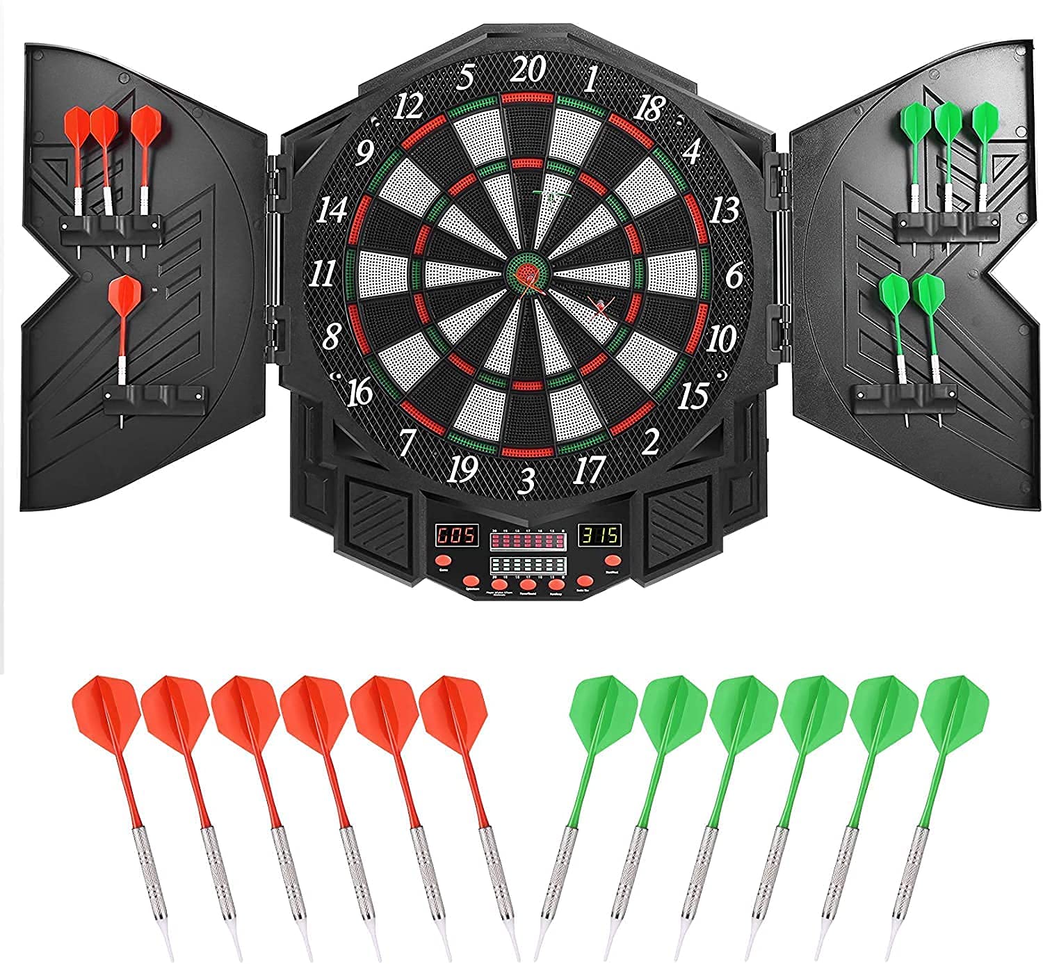 Elektronische Dartscheibe Mit LCD-Displays – 27 Spiele, 243 Optionen, 6 Darts Inkl., Für Familien & Profis