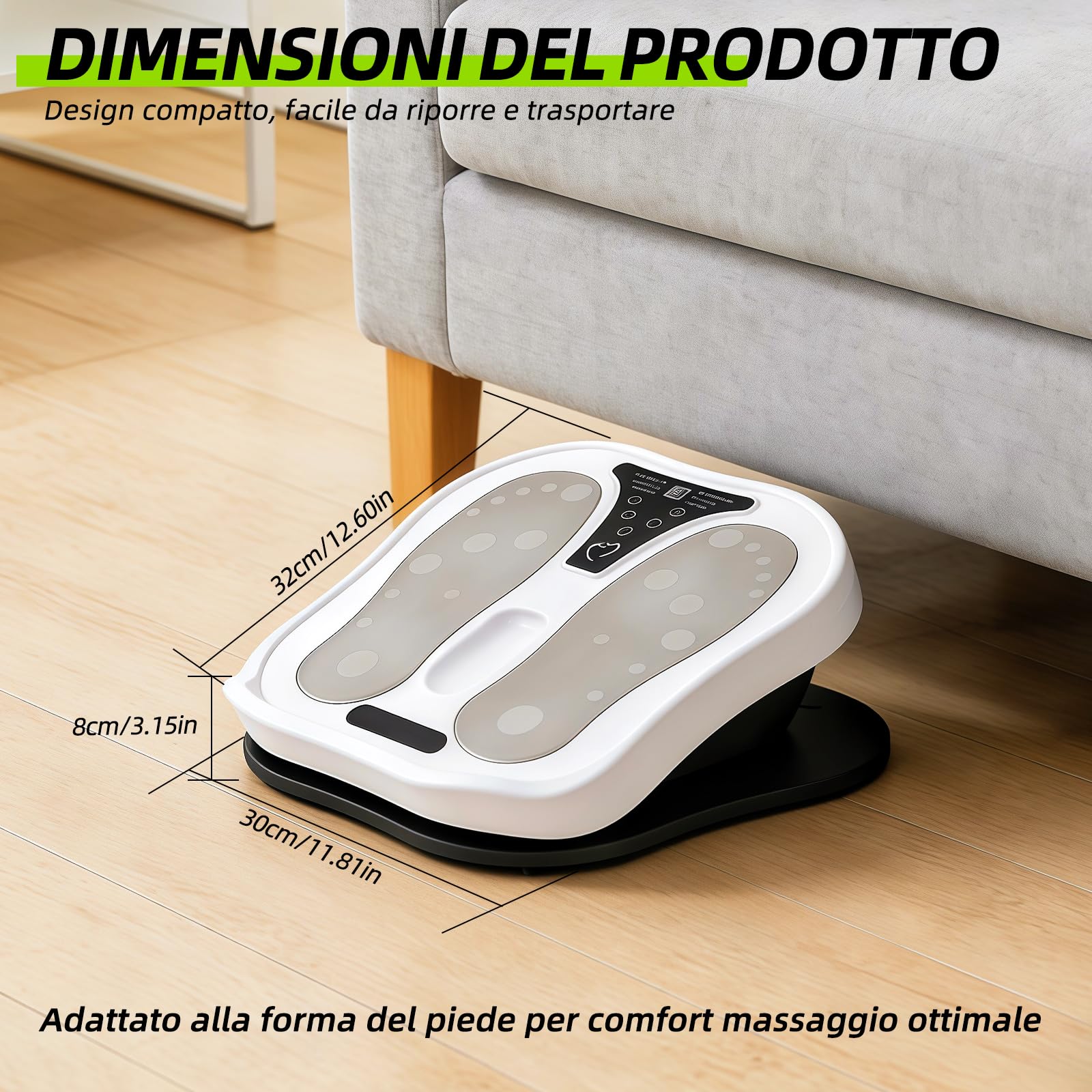 Massaggiatore per piedi ricaricabile, stimolatore circolatorio con EMS e TENS, con 4 cuscinetti elettrodi per alleviare il dolore e migliorare la circolazione sanguigna, massaggiatore per piedi
