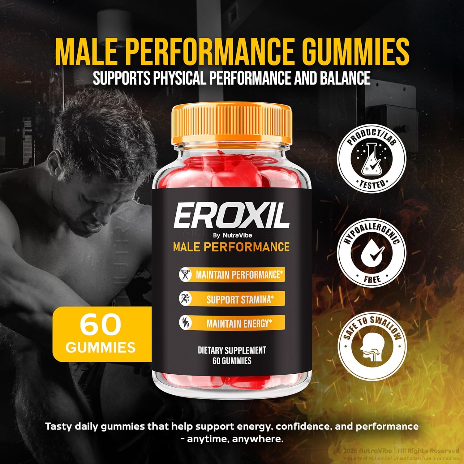 (2 Pack) Eroxil Gummies – Premium Ero Xil Formula with Natural Ingredients to Help Support Energy, Stamina, Drive & Performance | Great-Tasting Eroxel Gummys, 60 Day Supply (120 Gummies)