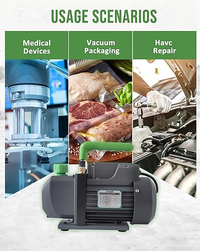 Miniatura 7 de Lichamp Bomba de vacío, 4.5 cfm 13 HP HVAC Bomba de vacío de una etapa para R134a R410a R22 R12, para aire acondicionado automotriz refrigerante,