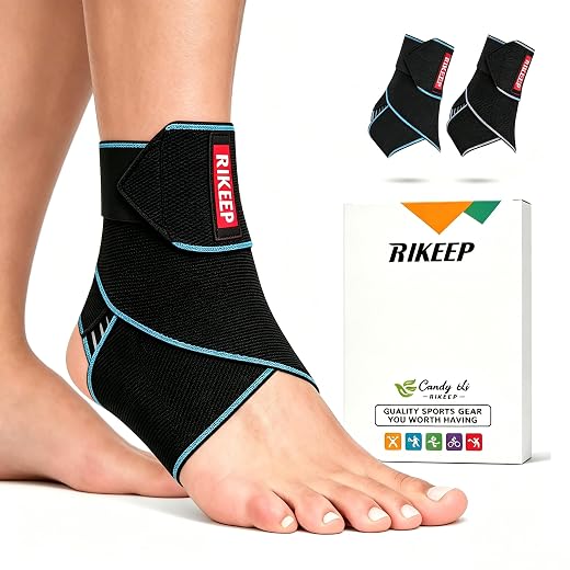 Candy Li Ankle Support,Adjustable Ankle Brace Breathable Nylon Material Super Elastic and Comfortable,1 Size Fits all, Suitable for Sports (blue 1)