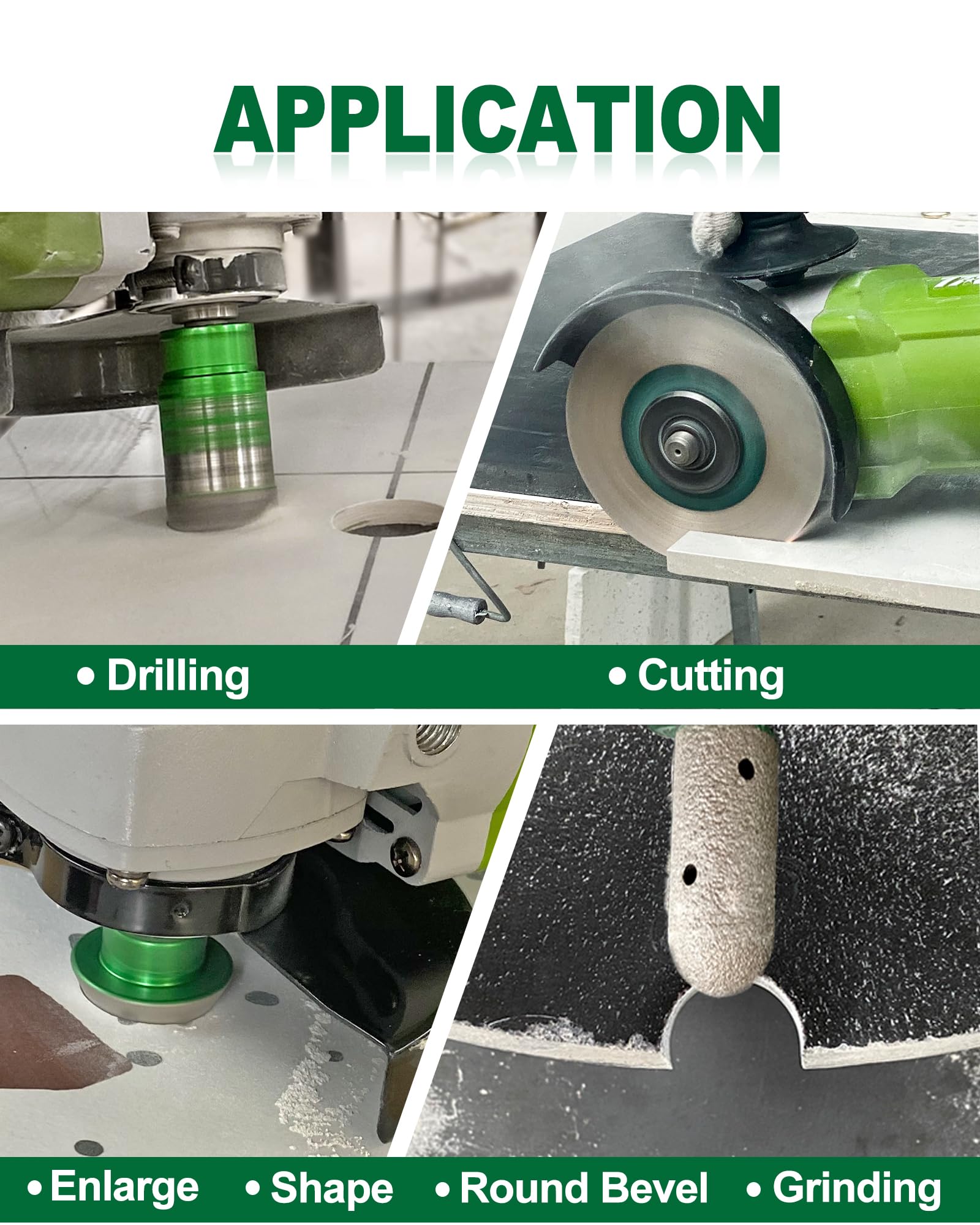 Punte Diamantate Gres Porcellanato 11 Pezzi - KURSTOL 6/6/8/20/35/50/68mm+20mm Fresa+50mm Punte Smusso+125mm Disco Diamantato+Adattatore per Porcellana Piastrelle Ceramica Marmo Granito