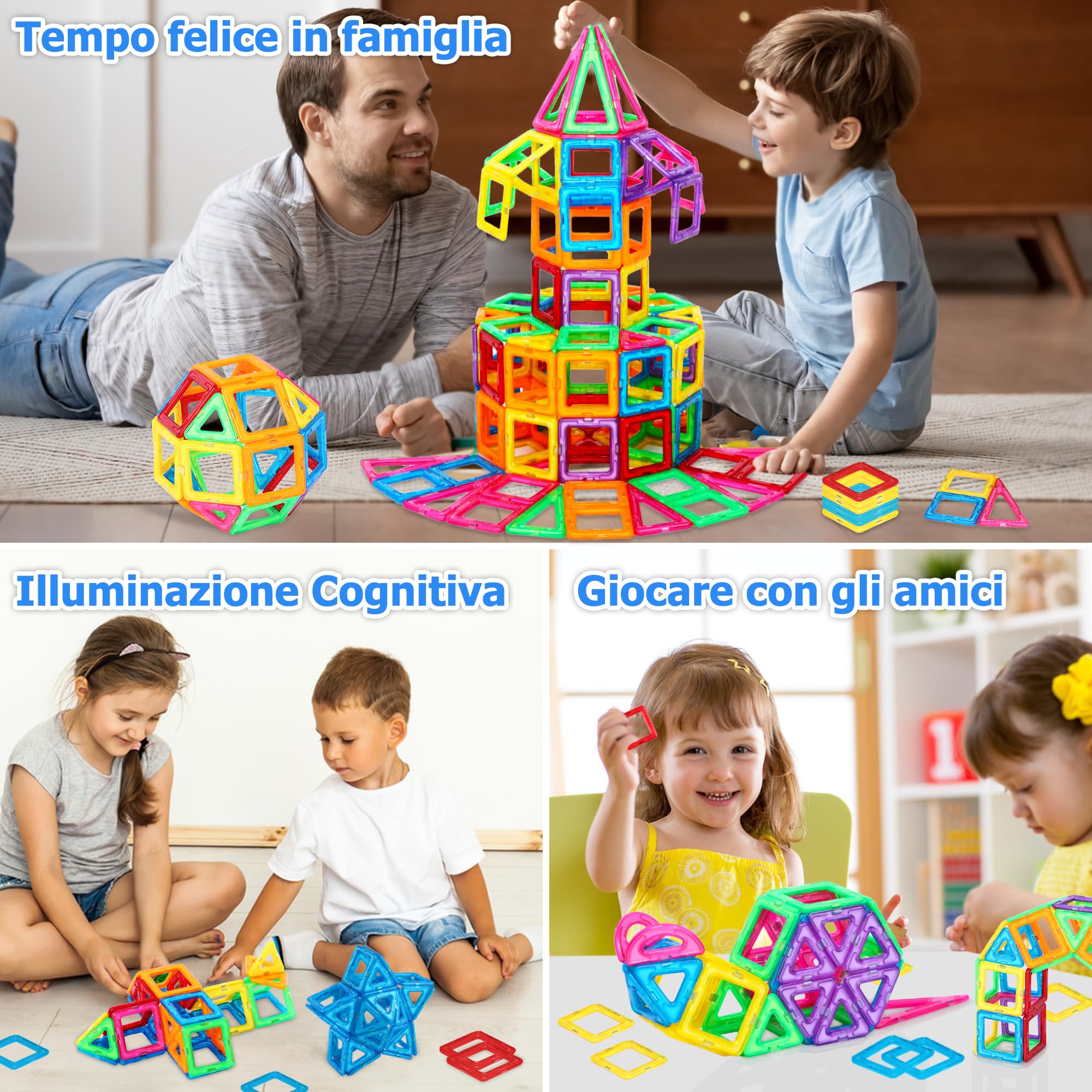 NorthBeland 71 Pezzi Costruzioni Magnetici per Bambini, Giochi Magnetici per Bambini, Natale Compleanno Regalo Bimbo 3 4 5 6 7 8 Anni