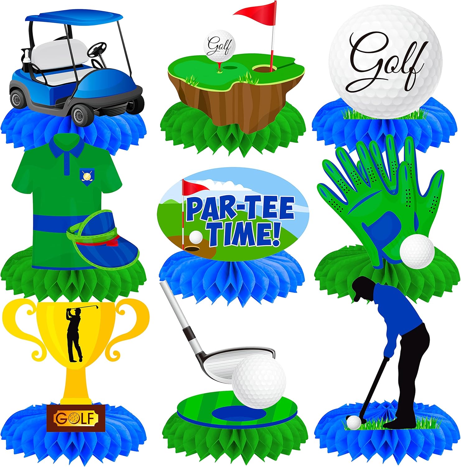 12Pcs Golf Centerpieces Golf Party Decorations