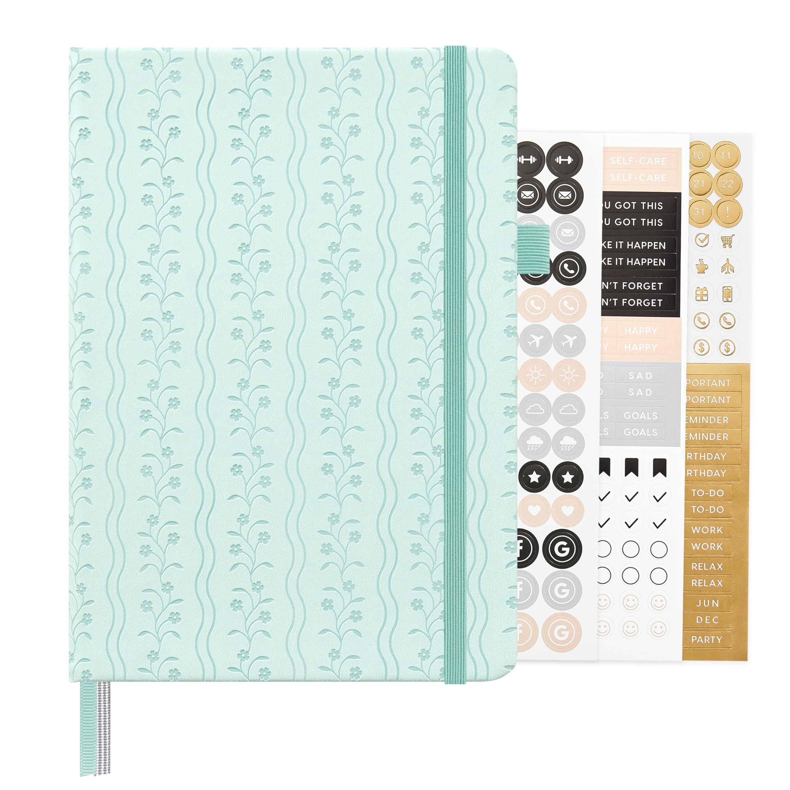 &And Per Se Dotted Journal Notebook, A5 Hardcover Aesthetic Dotted Notebook – 160 Pages 100gsm Thick Dot Grid Paper, 3 Sticker Sheets – Gift-Ready Journaling Kit for Women (Light Blue) — image 1