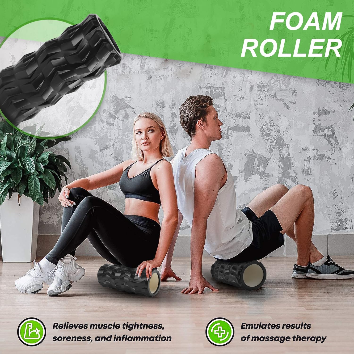 ELVIRE Weight-Lifter's Edition - Set massaggiante per tessuti profondi, include: rullo in schiuma, palla per massaggio alle arachidi, palla da massaggio, fasce elastiche per alleviare il dolore: