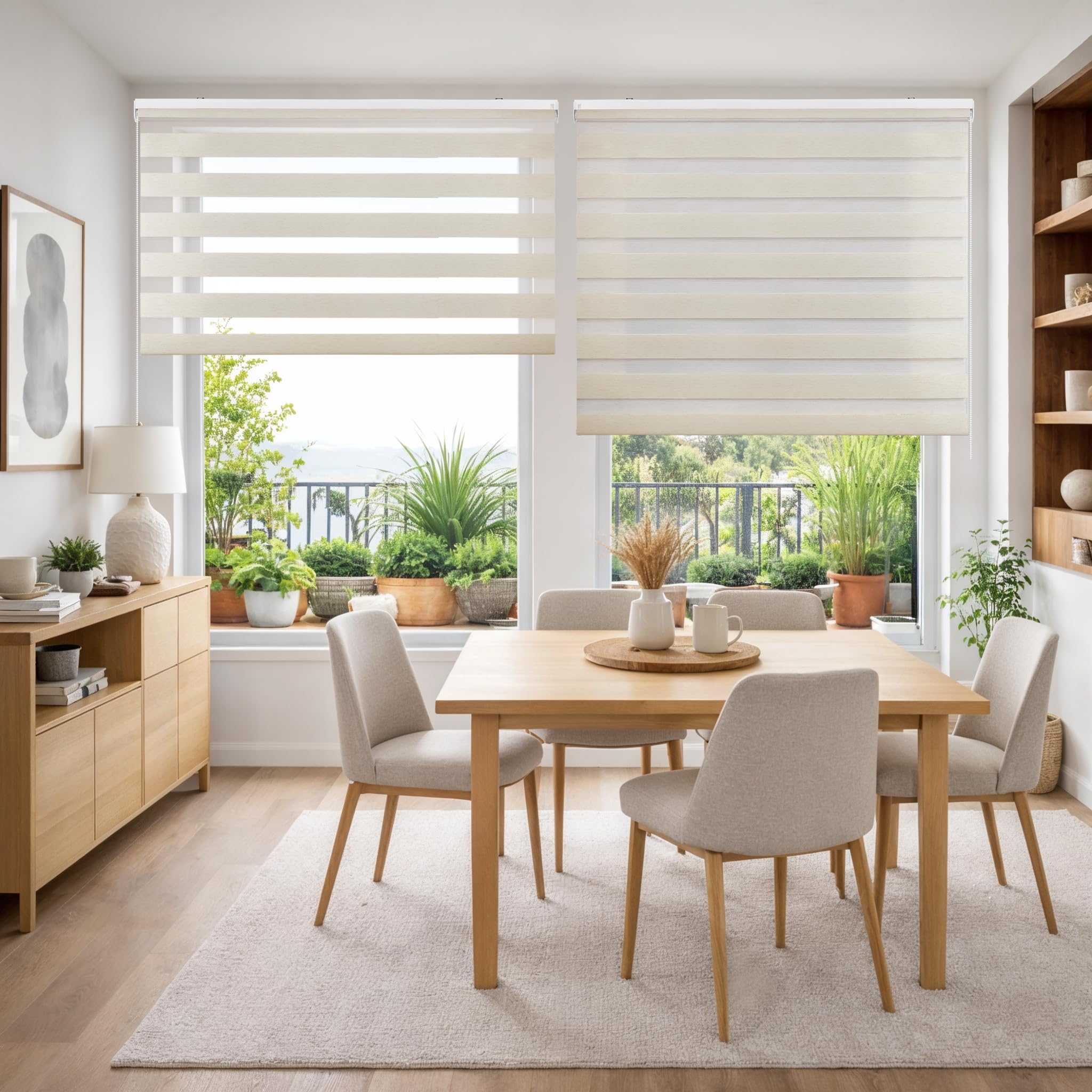 Tende a rullo per interni Giorno Notte avvolgibile Doppio strato Tessuto elegante per porta e finestra. Offrono un'adattabilità alla luminosità STORESDECO Lino 120x250 cm (Larghezza x Altezza)