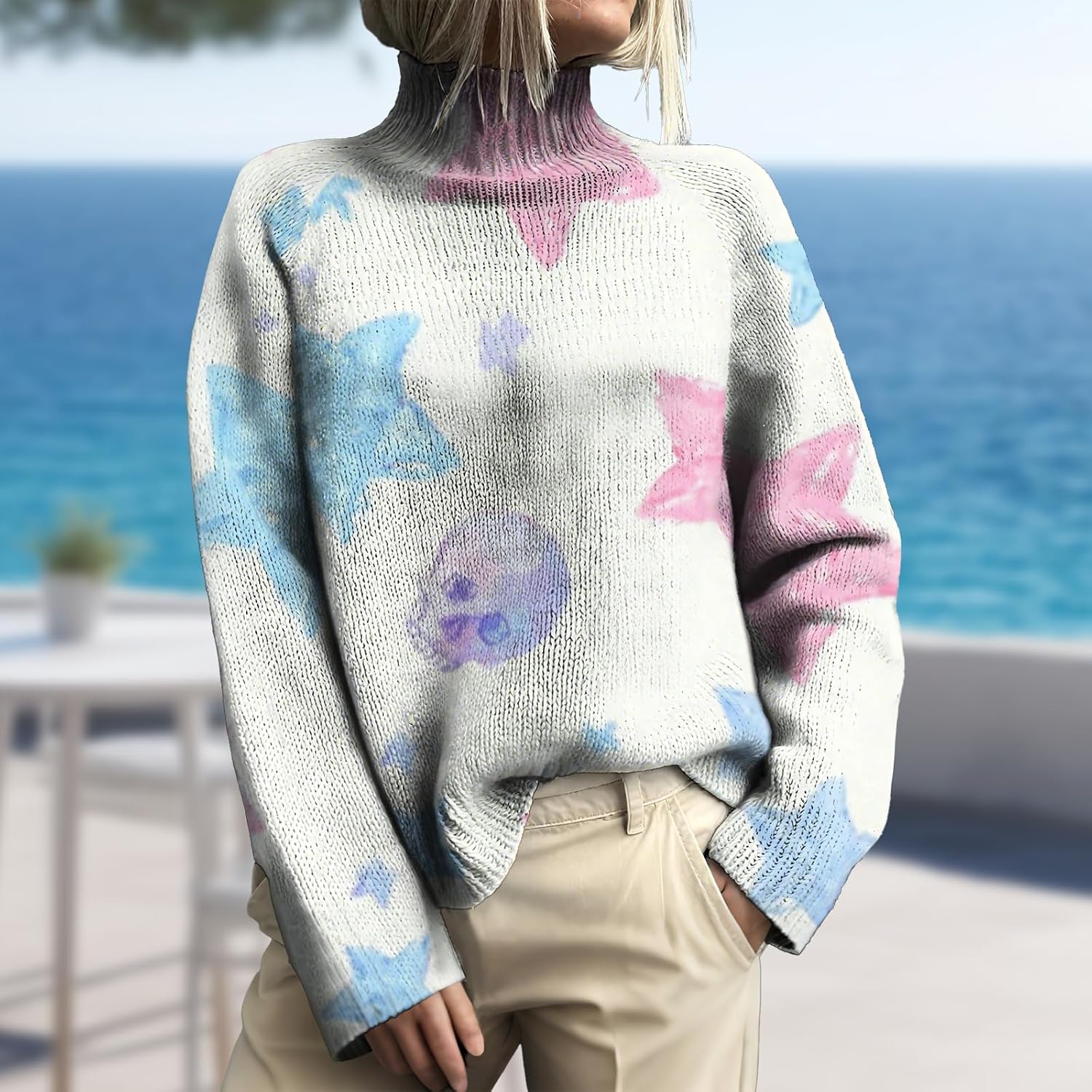 domirica Women's Sweaters Business Casual Work Teacher Turtleneck Sweater Long-Sleeved Pullover Casual Vacation Clothes - Image 2