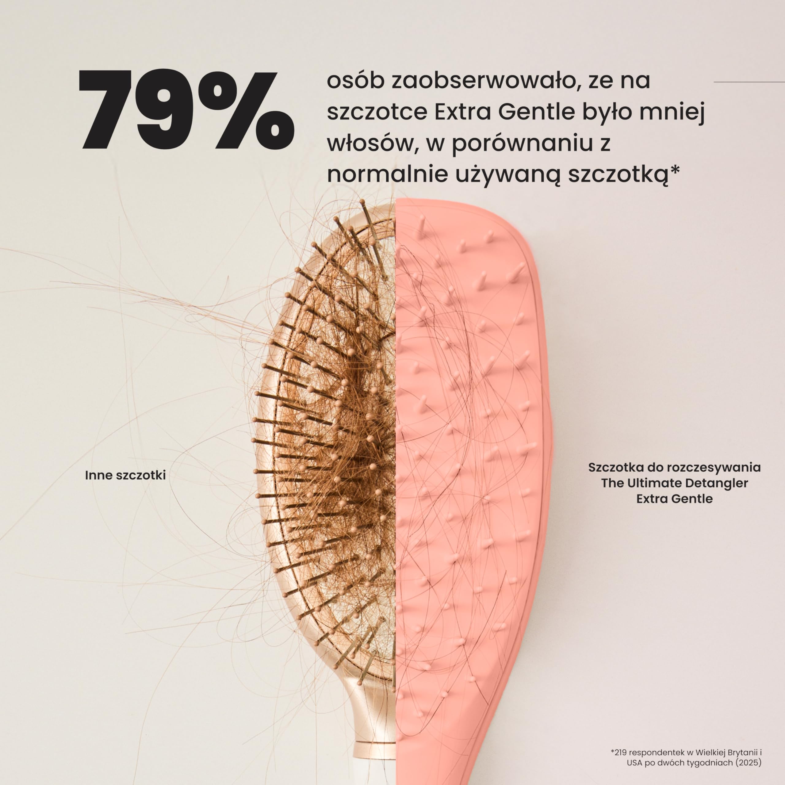 Tangle Teezer Extra Gentle Ultimate Detangler - o wyjątkowych szeroko rozstawionych ząbkach do delikatnego i skutecznego rozczesywania - zmniejszająca wypadanie i łamanie się włosów - Szafran