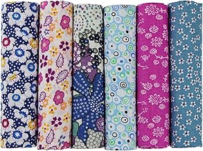 UOOOM 6pcs 50 x 50cm Patchwork Cotton Fabric DIY Handmade Sewing Quilting Fabric Different Designs (Color B902)