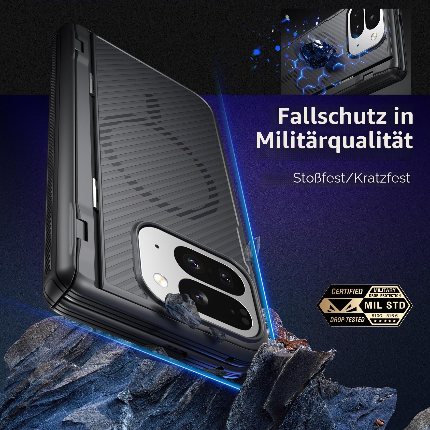 Poetic Revolution Flex Schutzhülle für Google Pixel 10 Pro Fold, [Klappbarer Ständer] [Scharnierschutz] [MagSafe-kompatibel], stoßfest, schlankes Pixel 10 Pro Fold Cover mit integriertem Displayschutz